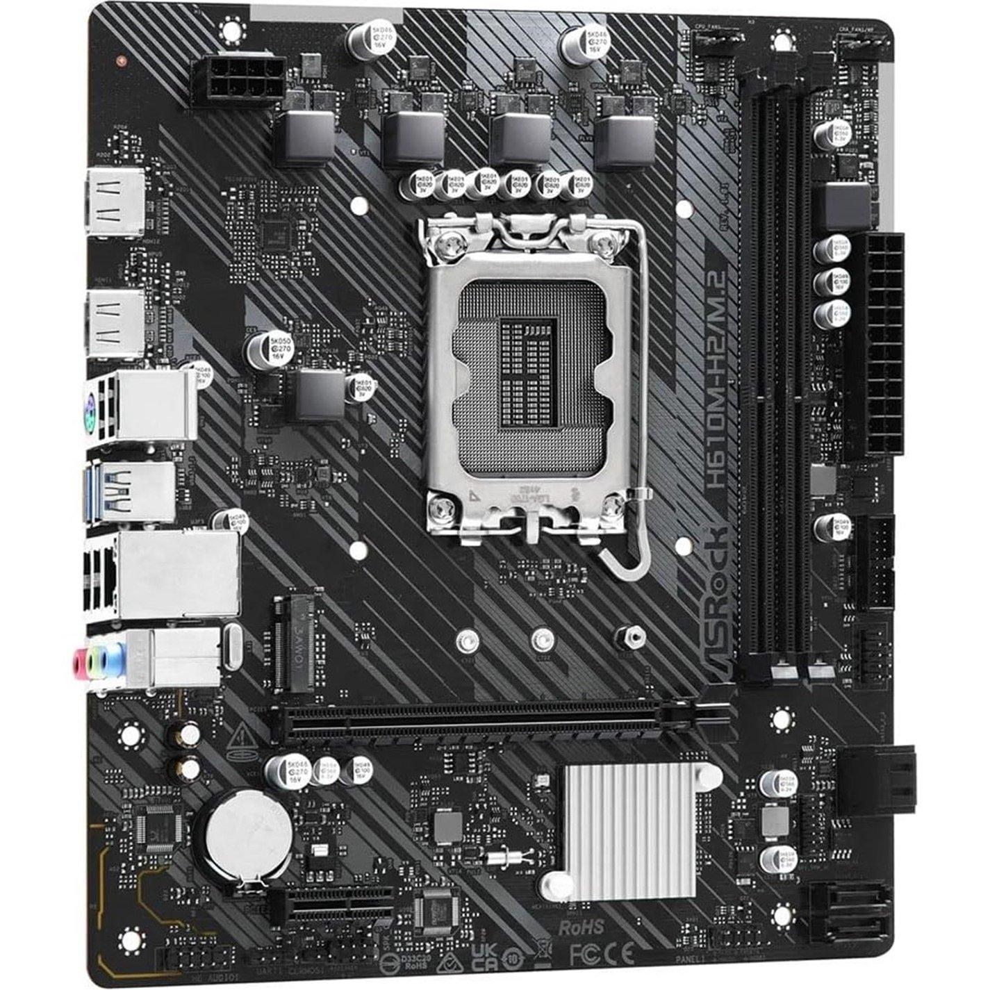 Black - ASROCK - H610M-H2/M.2 D5 - Intel Motherboard - 2