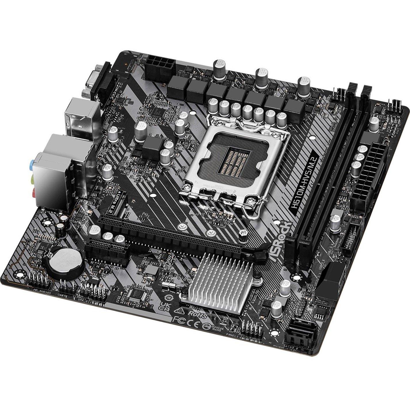 Black - ASROCK - H610M-H2/M.2 D5 - Intel Motherboard - 3
