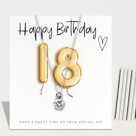 Aye Do 18th Birthday Balloons Message Card & Necklace