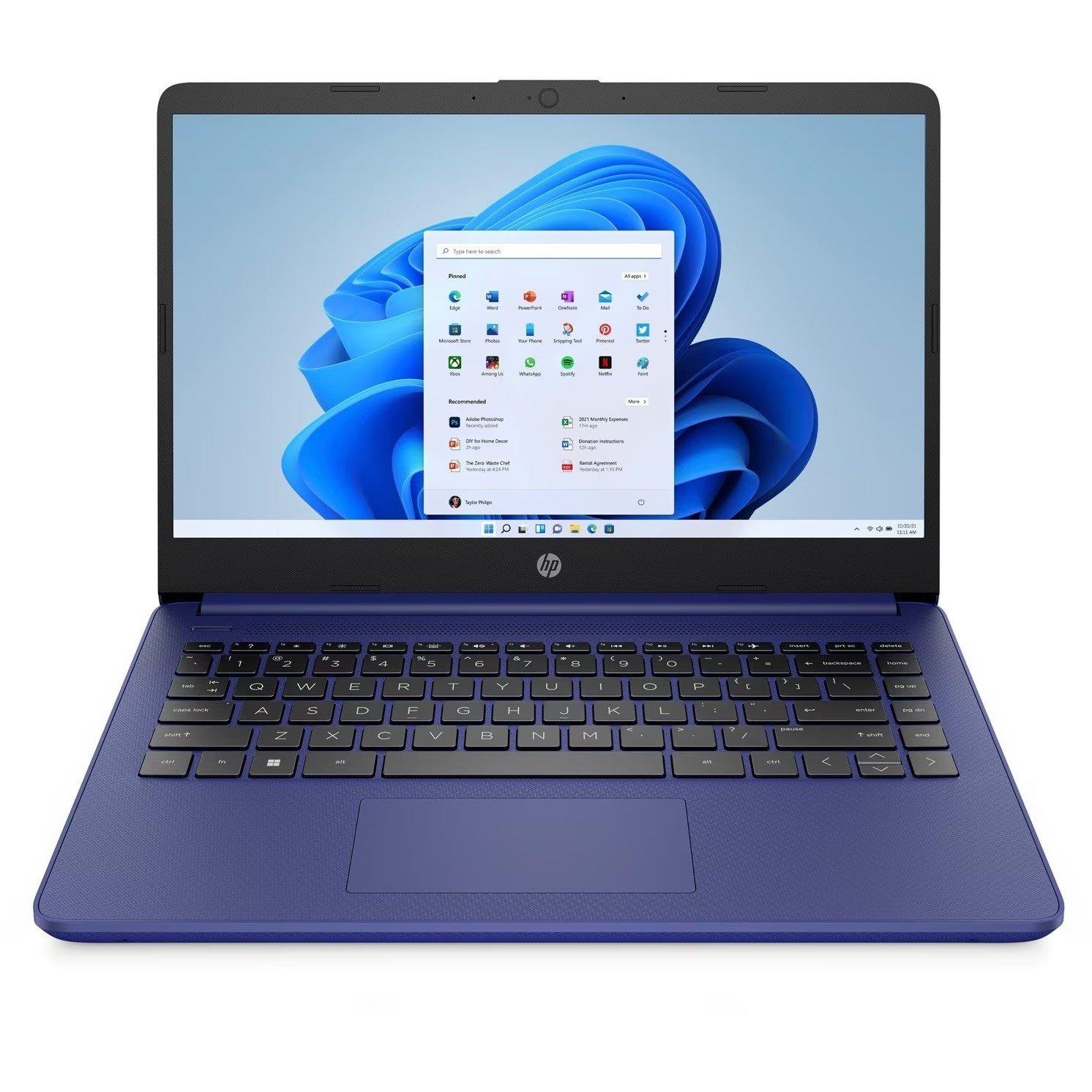 Blue - HP - 14 Laptop Intel, 4GB, 128GB, Win 11 Print Set - 2