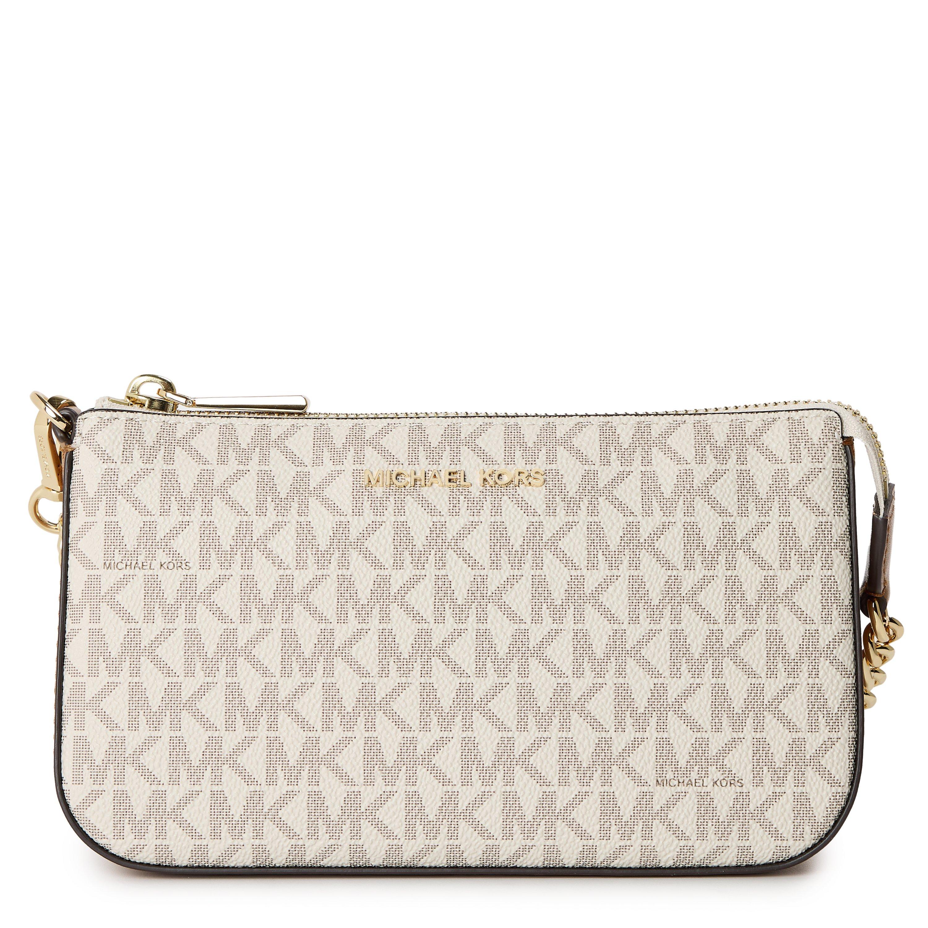 VANILLA - MICHAEL Michael Kors - Women's Jet Set Signature Chain Clutch Bag - 1