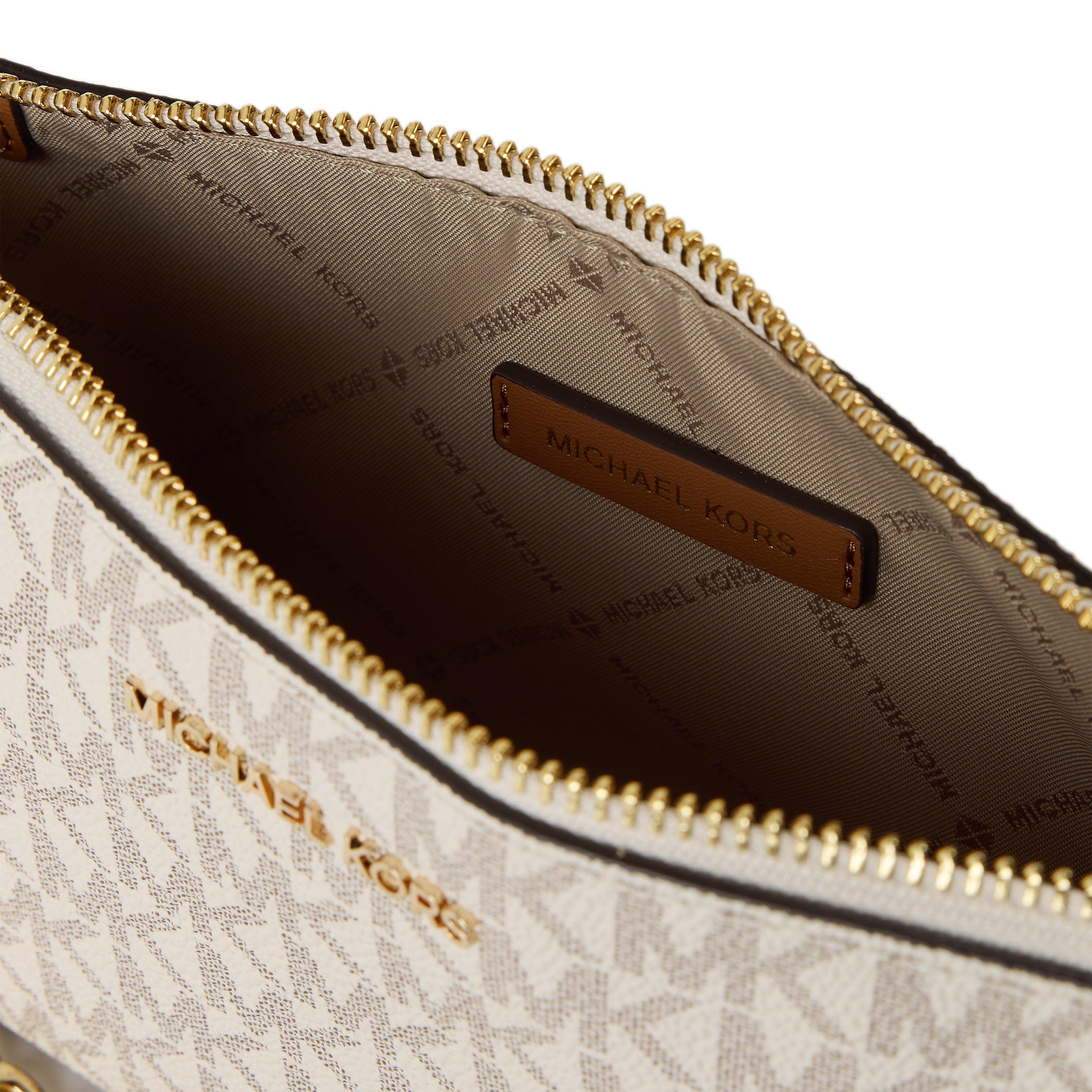 VANILLA - MICHAEL Michael Kors - Women's Jet Set Signature Chain Clutch Bag - 4