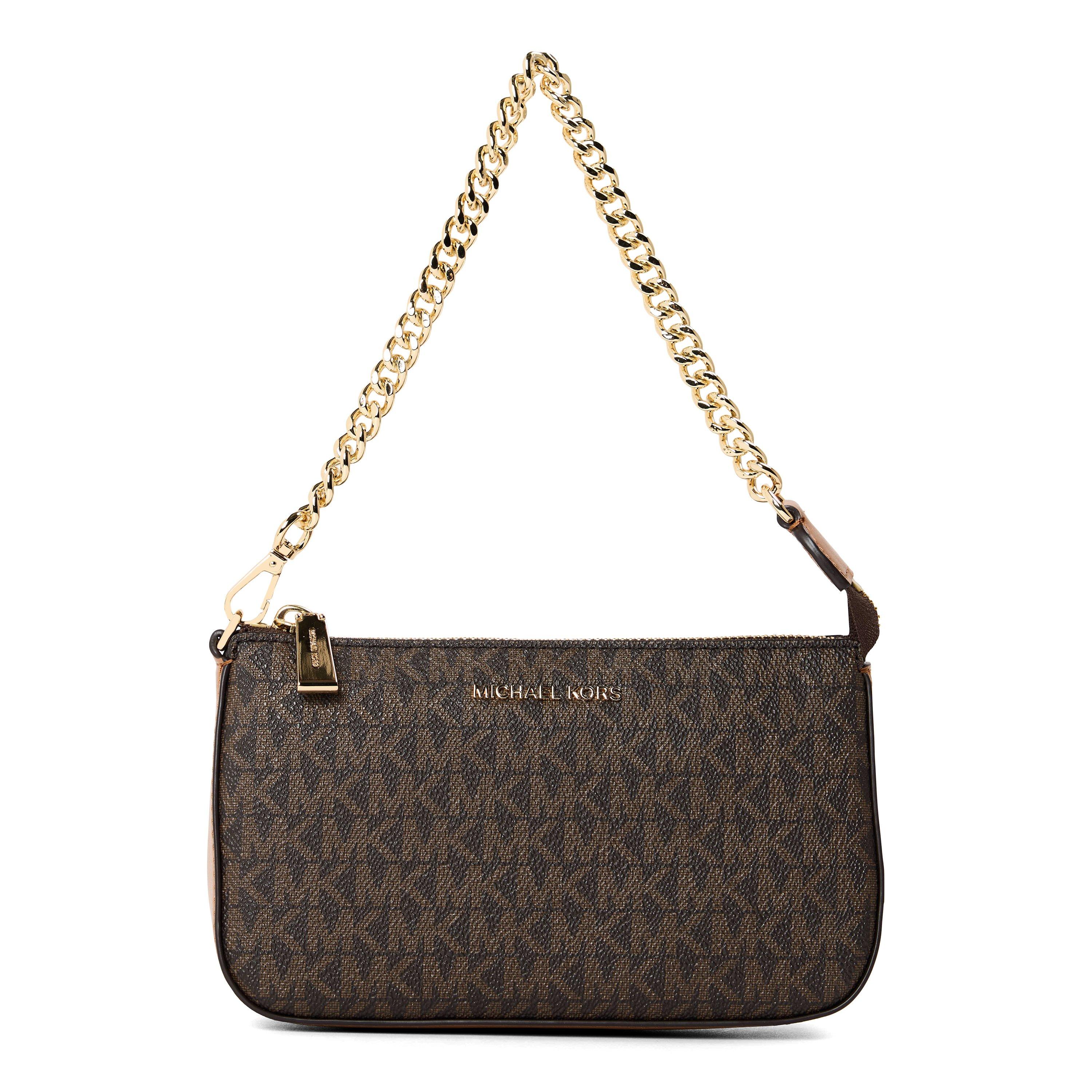 MICHAEL Michael Kors Women's Jet Set Signature Chain Clutch Bag - BROWN