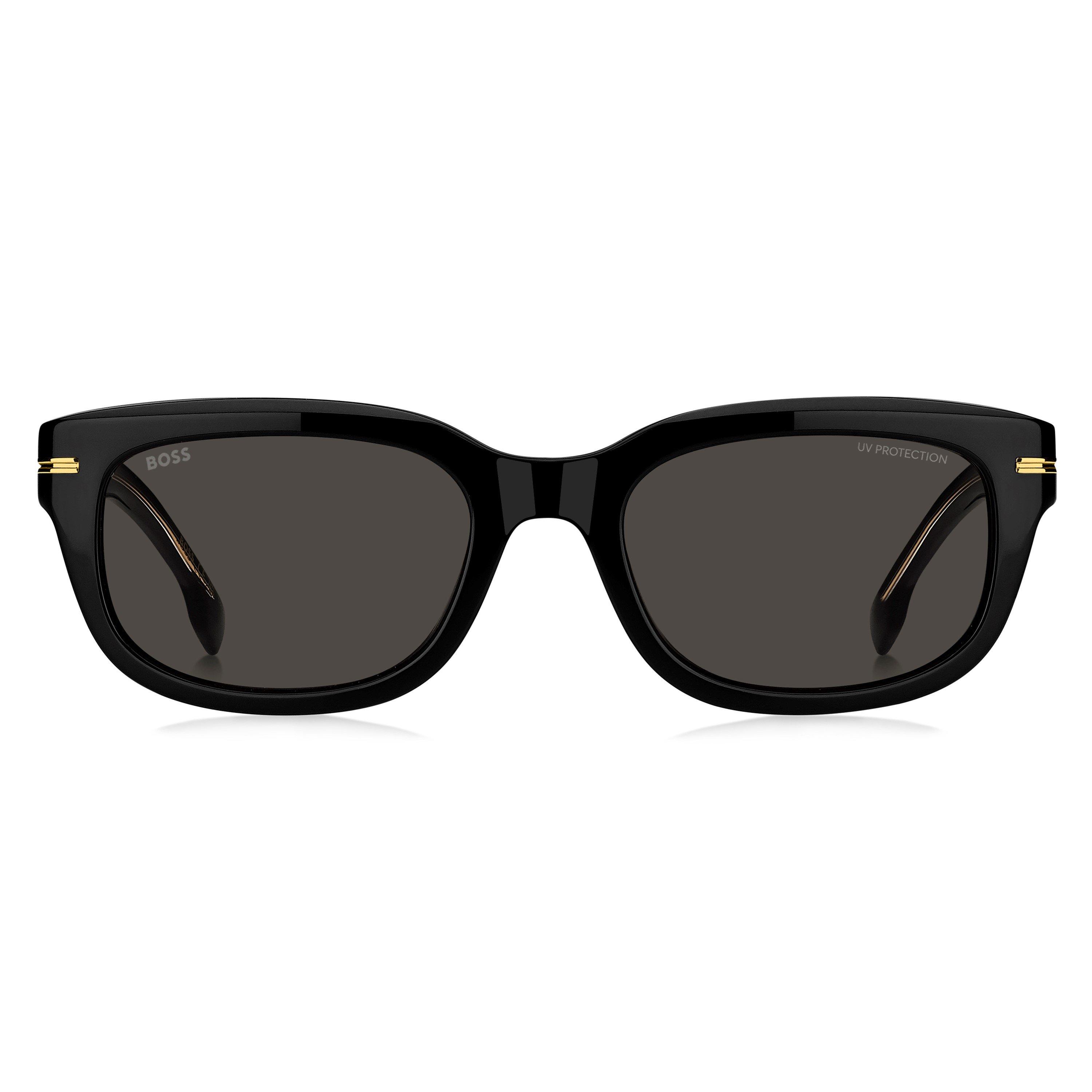 Preto - Boss - Men's Rectangle Sunglasses, Rectangle Design - 2