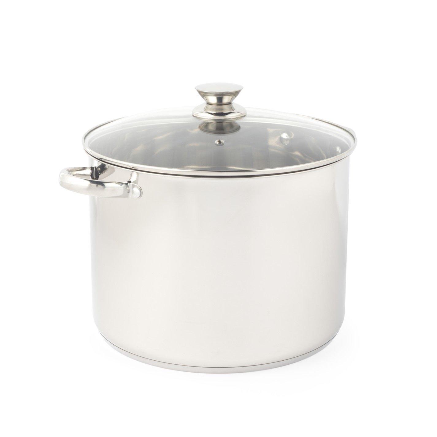 Silver - Russell Hobbs - 15-Litre Stainless Steel Tempered Glass Lid Stock Pot - 1