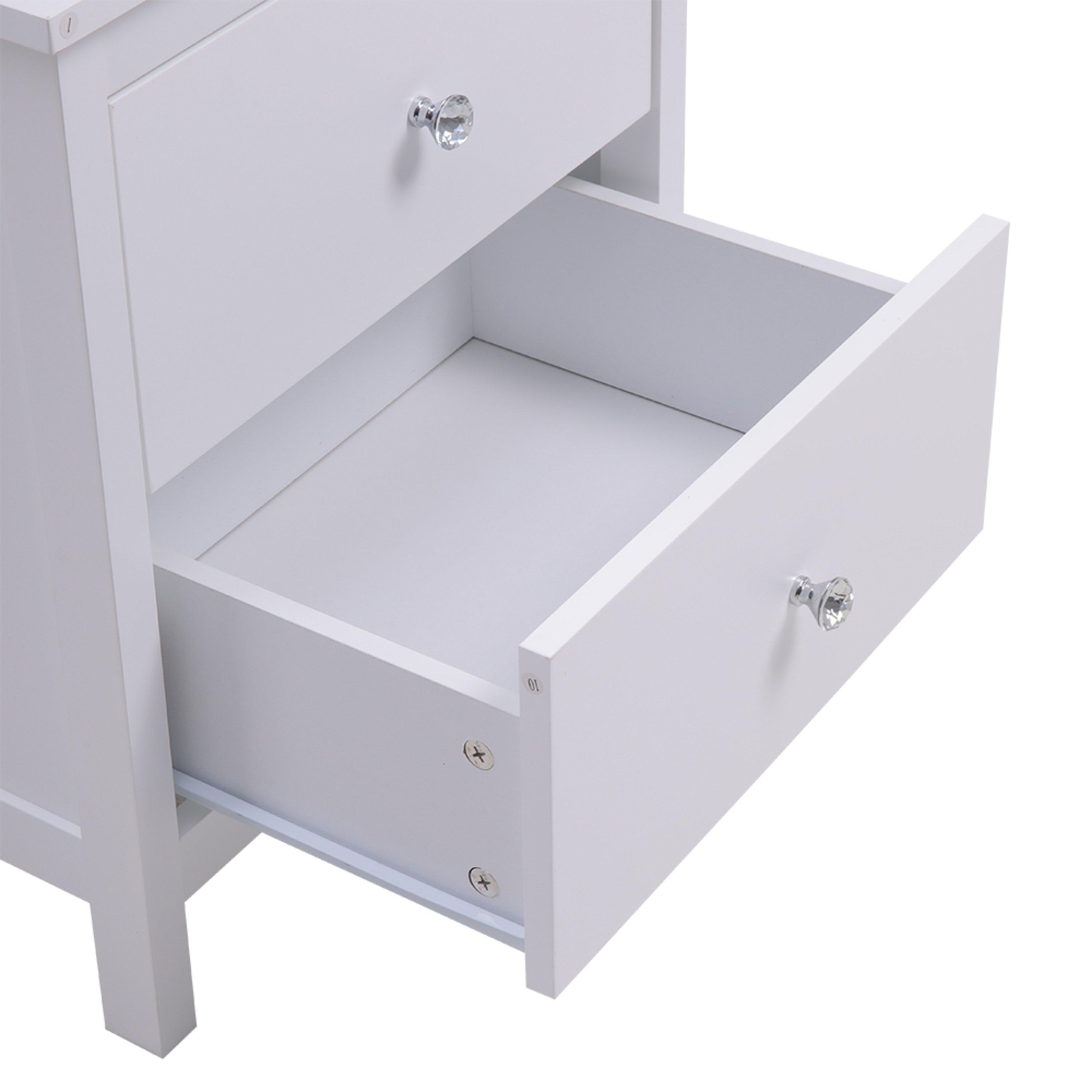 White - Kabinet UK - MDF Storage Cabinet with 2 Drawers - 5