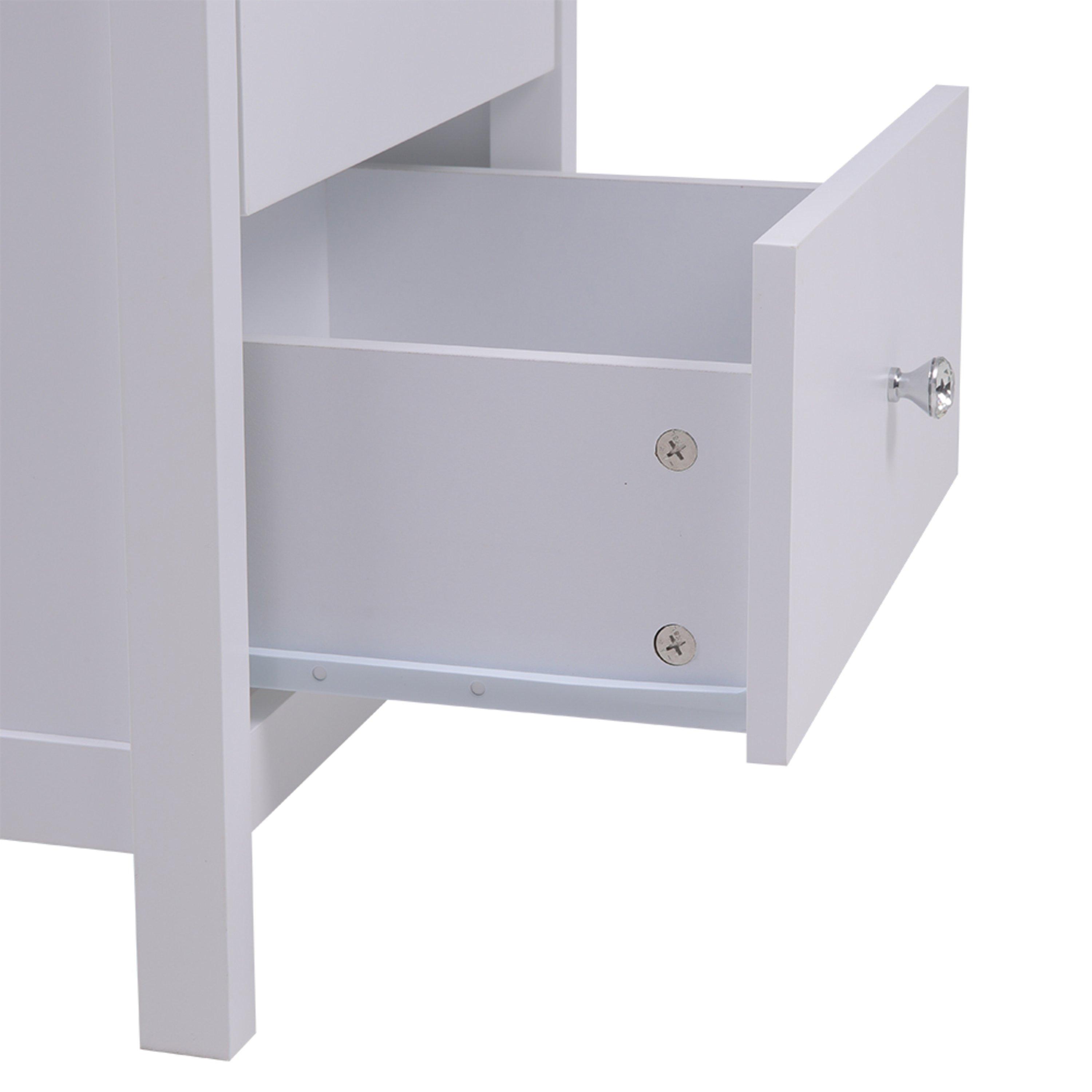 White - Kabinet UK - MDF Storage Cabinet with 2 Drawers - 8