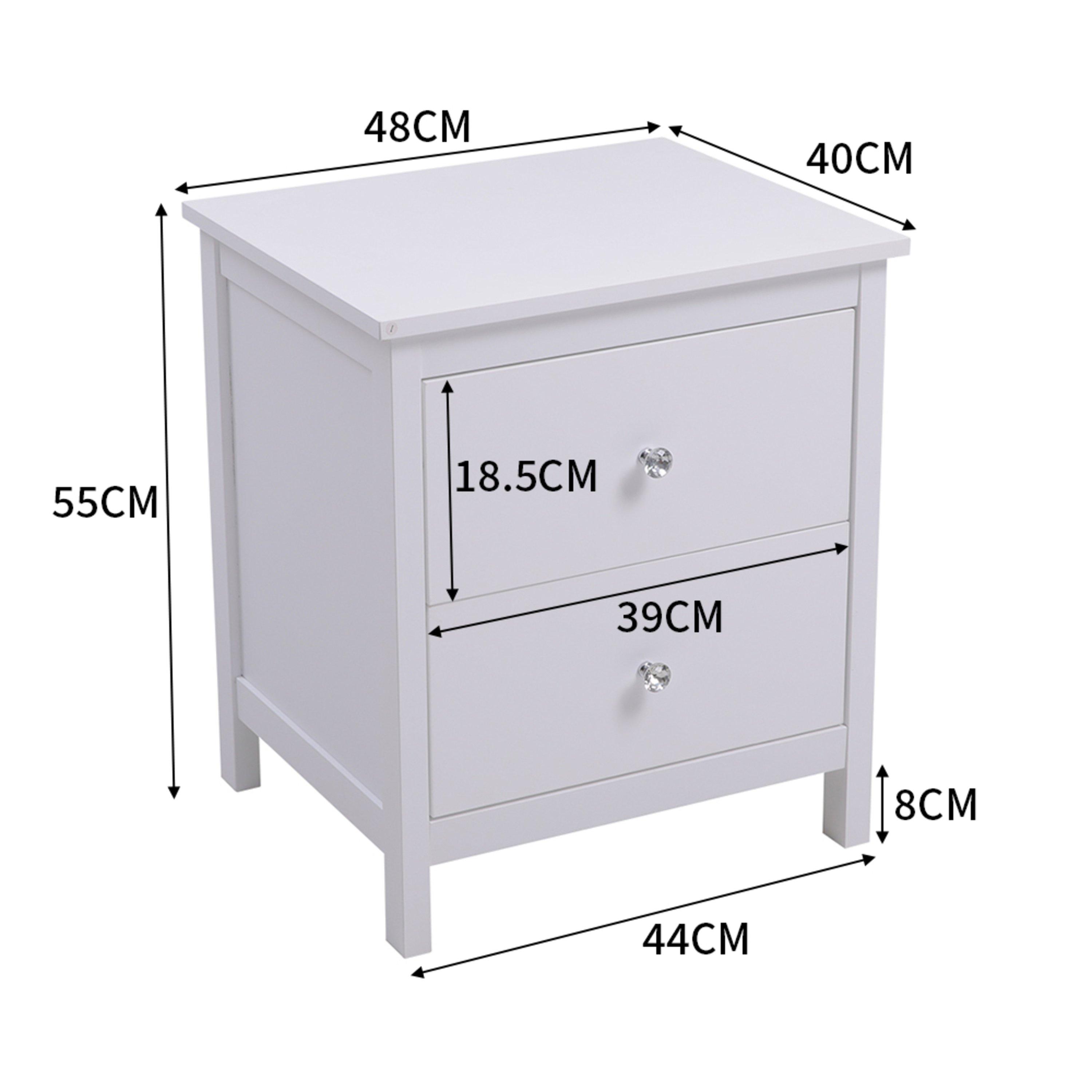 White - Kabinet UK - MDF Storage Cabinet with 2 Drawers - 10