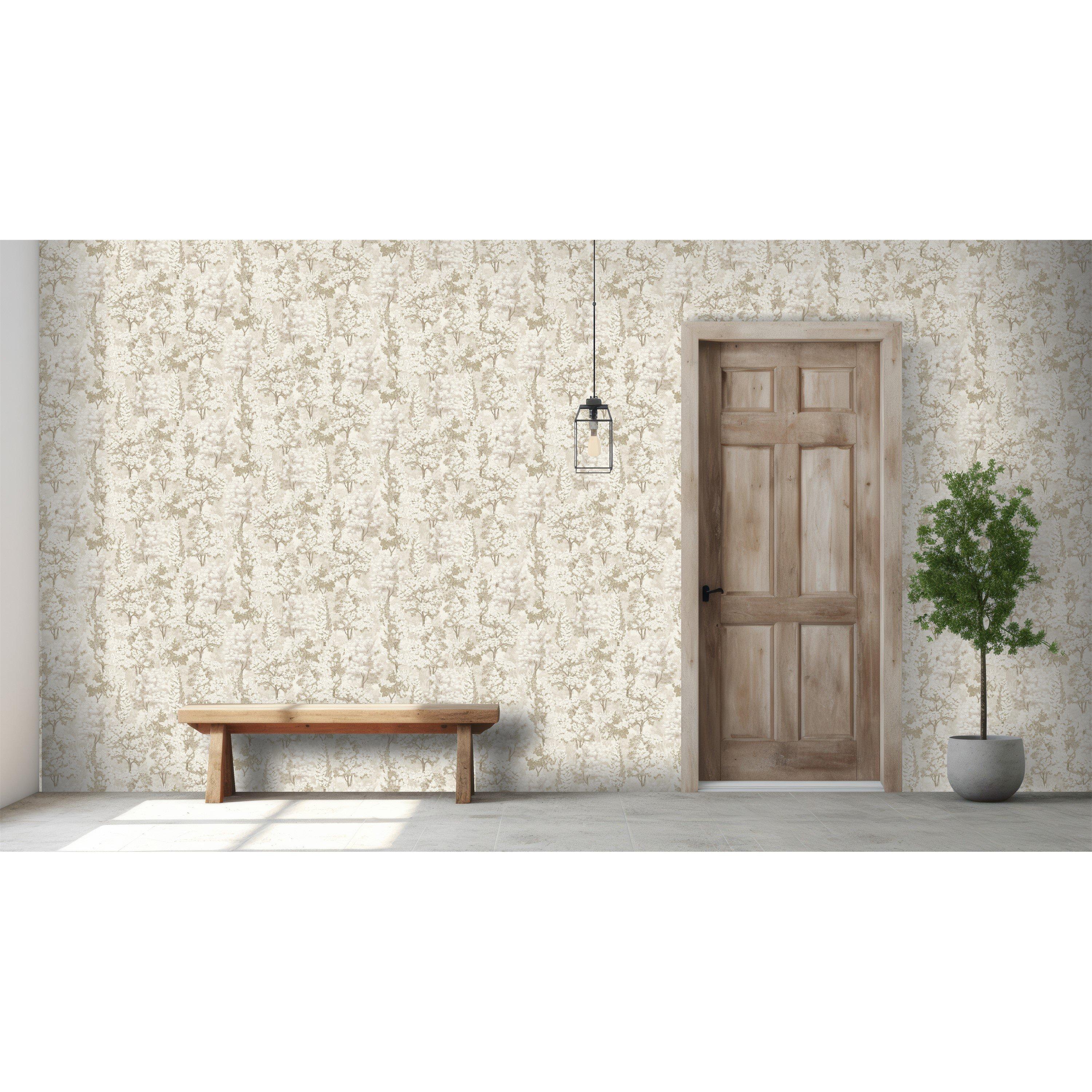 Neutral - Arthouse - Organic Forest Neutral / Gold Wallpaper - 3