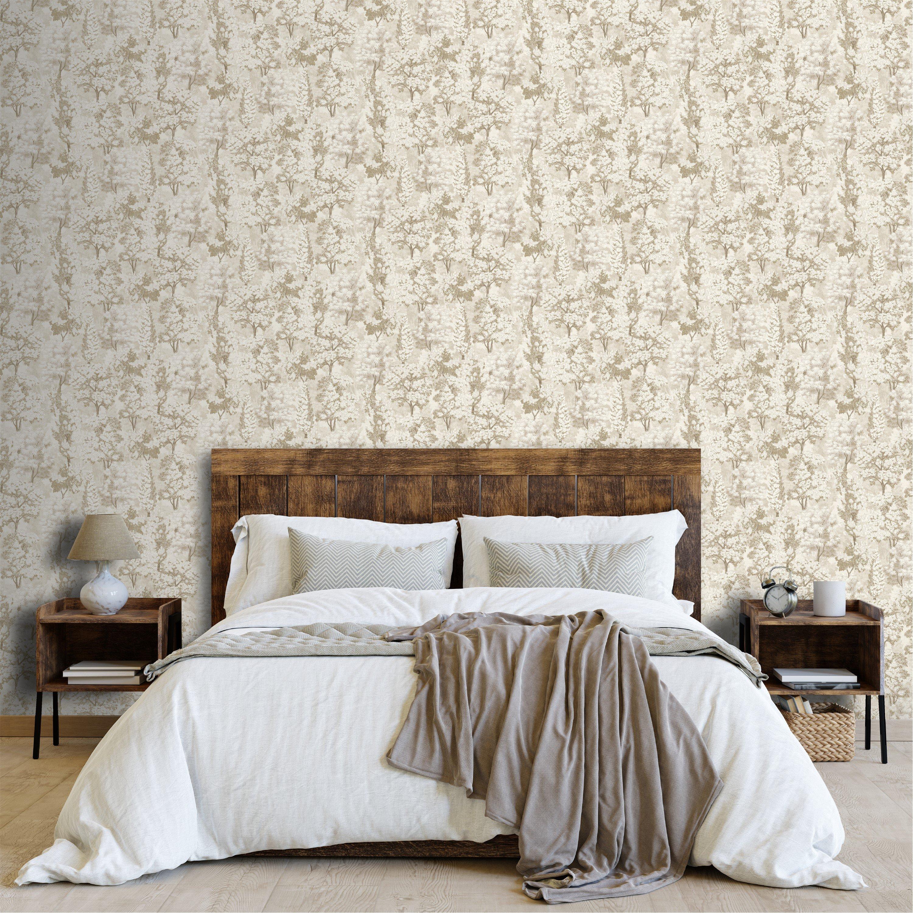 Neutral - Arthouse - Organic Forest Neutral / Gold Wallpaper - 4