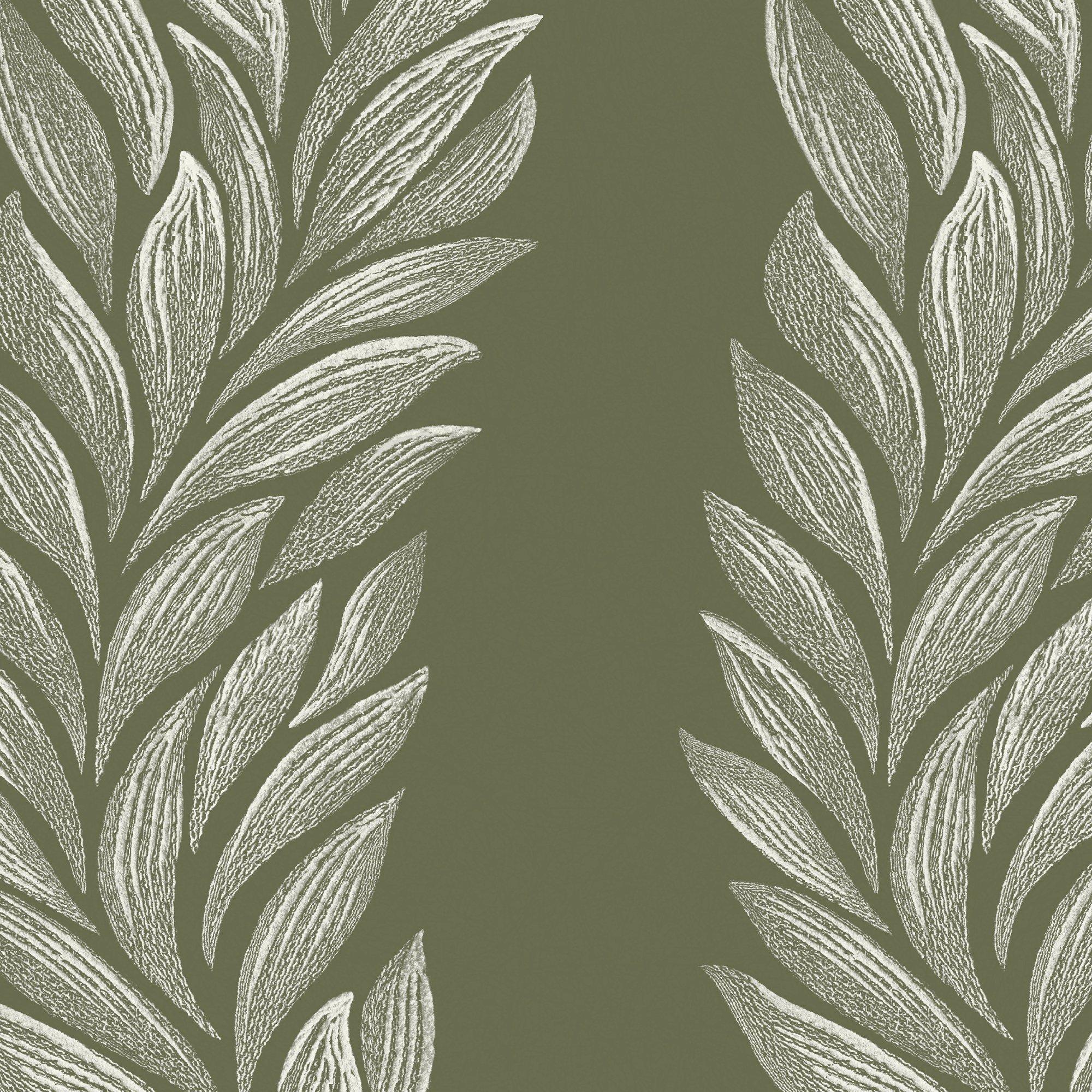 Olive Green - Laura Ashley - Coulderton Leaves Olive Green Wallpap - 4