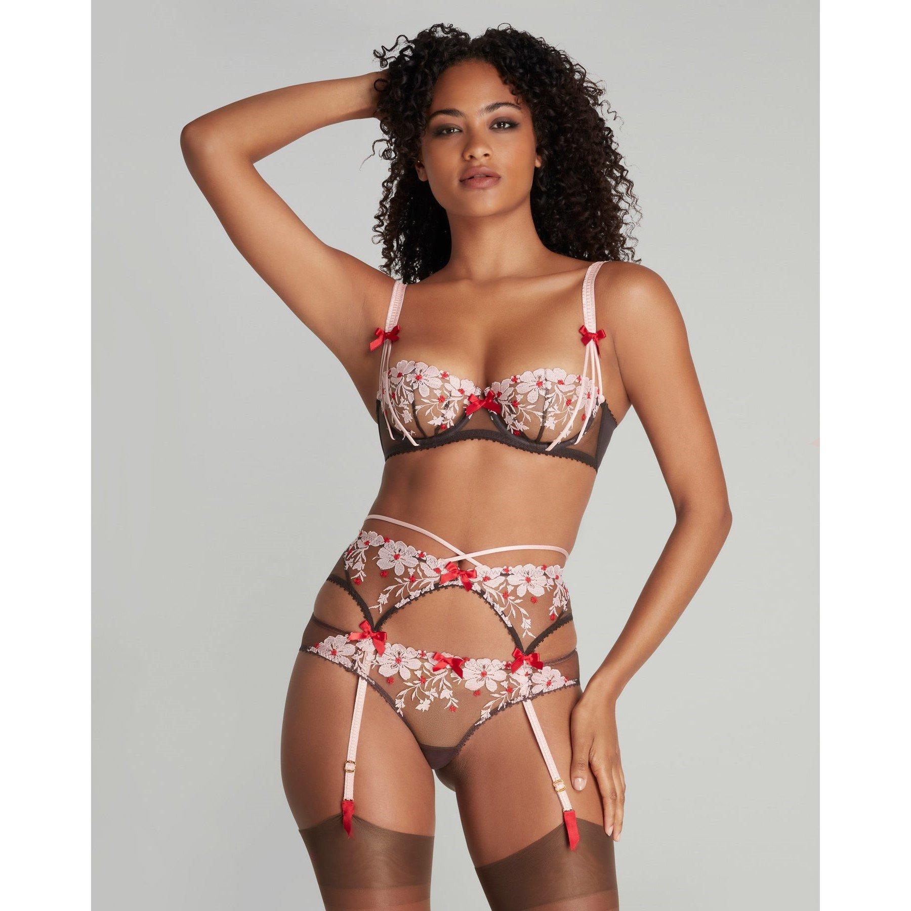 Chestnut/Pink/R - Agent Provocateur - DAWNE Suspender - 1
