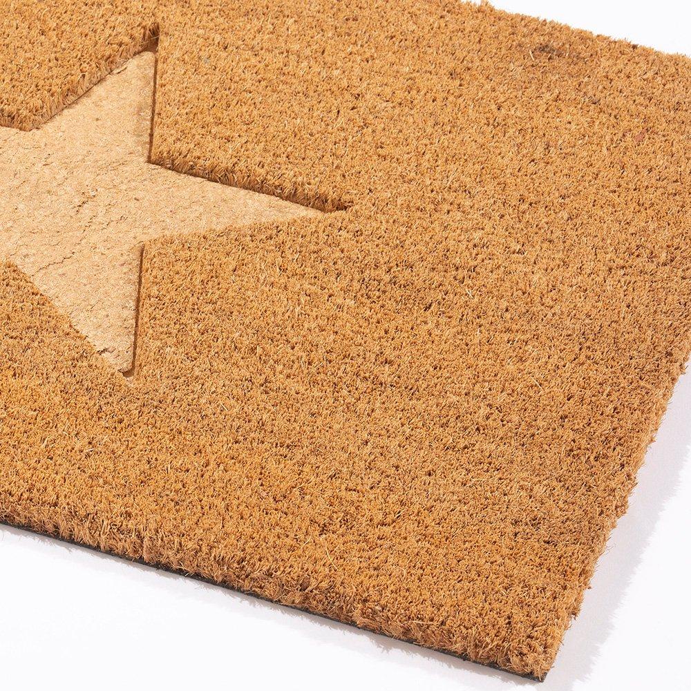 Neutral - Arthouse - Astley Star Embossed Natural Doormat 40x60cm - 2
