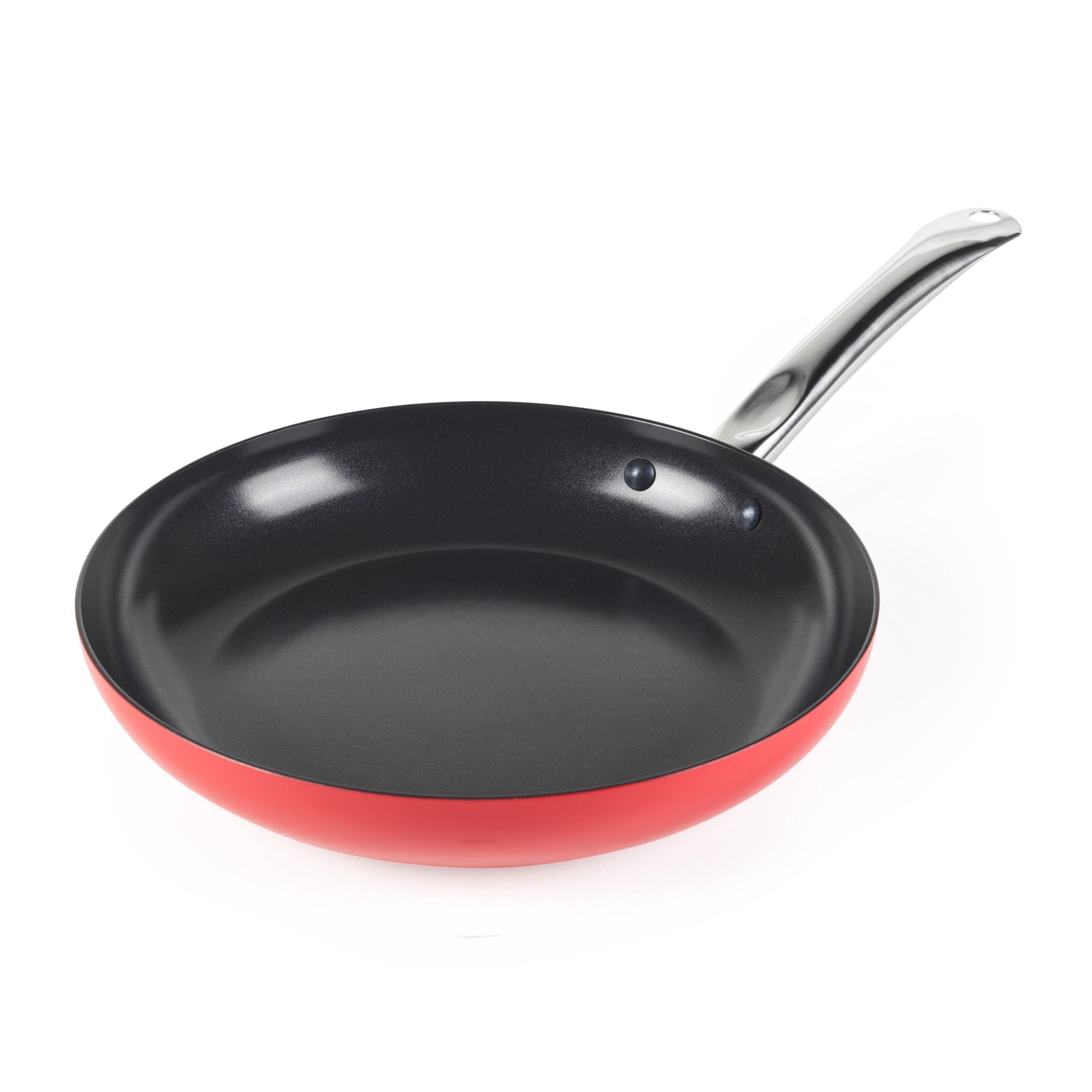 Red - Russell Hobbs - Riviera 28cm Ceramic Non-Stick PFAS-Free Aluminium Induction Oven Safe Frying Pan