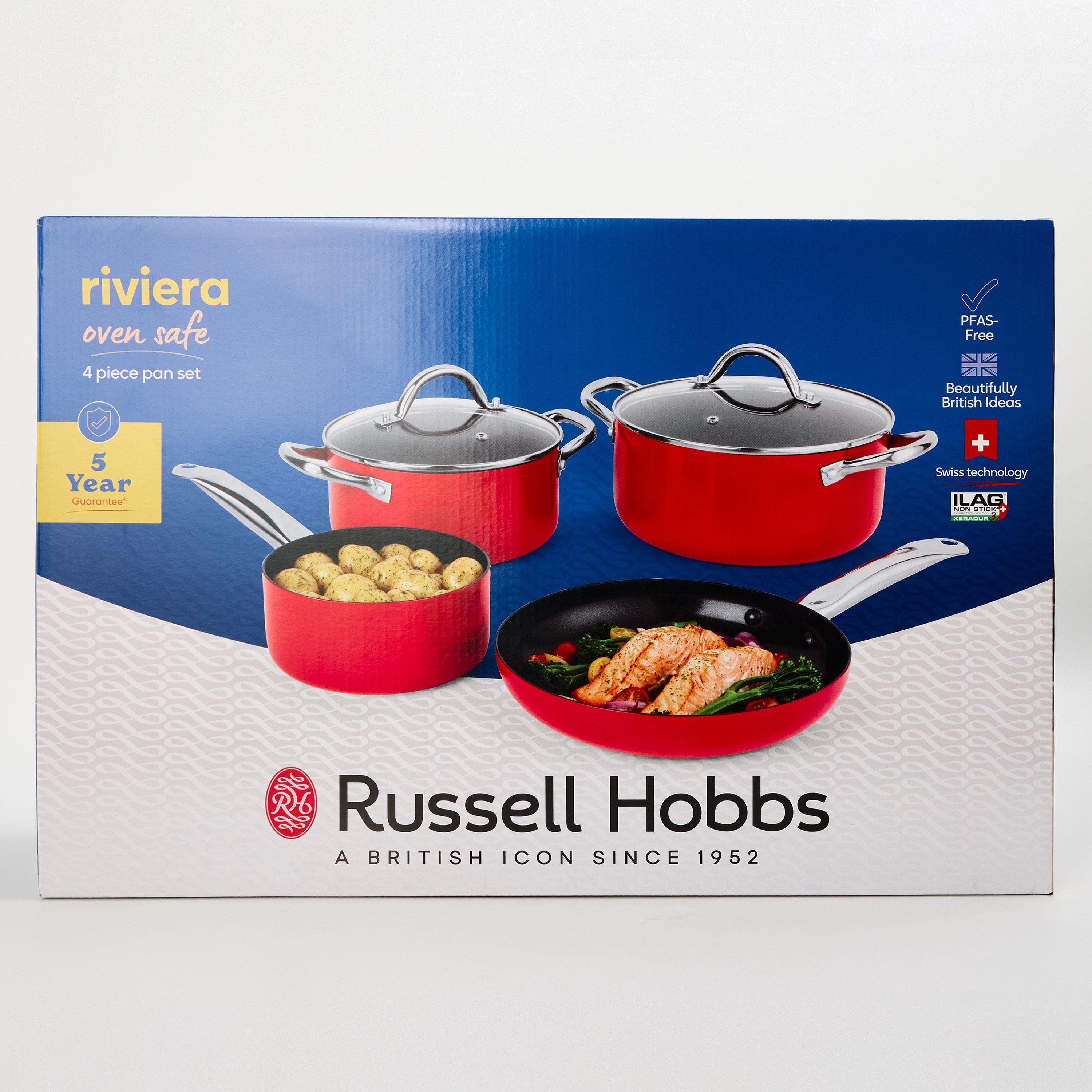 Russell Hobbs  Ceramic Non-Stick Pfas-Free Pan Set - Red