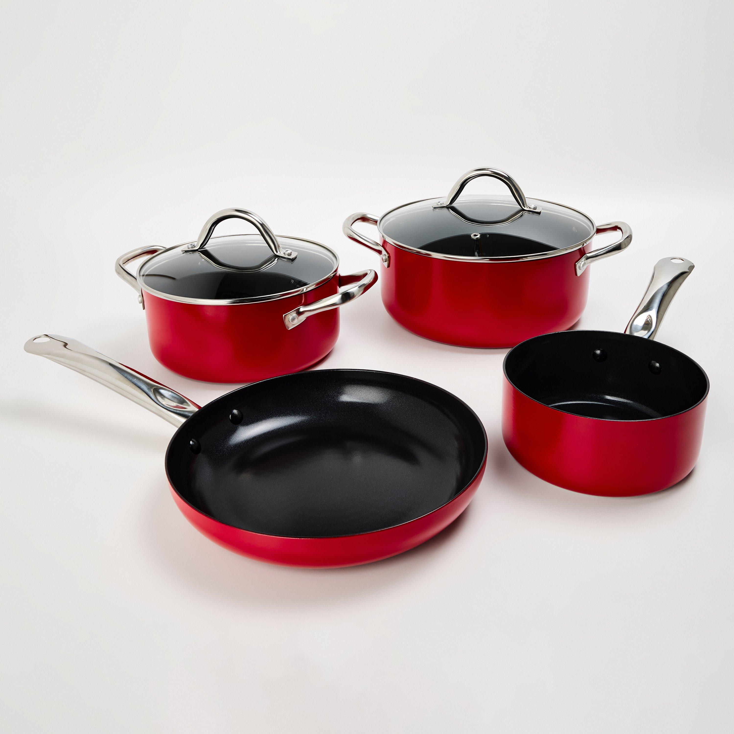 Red - Russell Hobbs - 4pc Riv PanSet 00 - 2