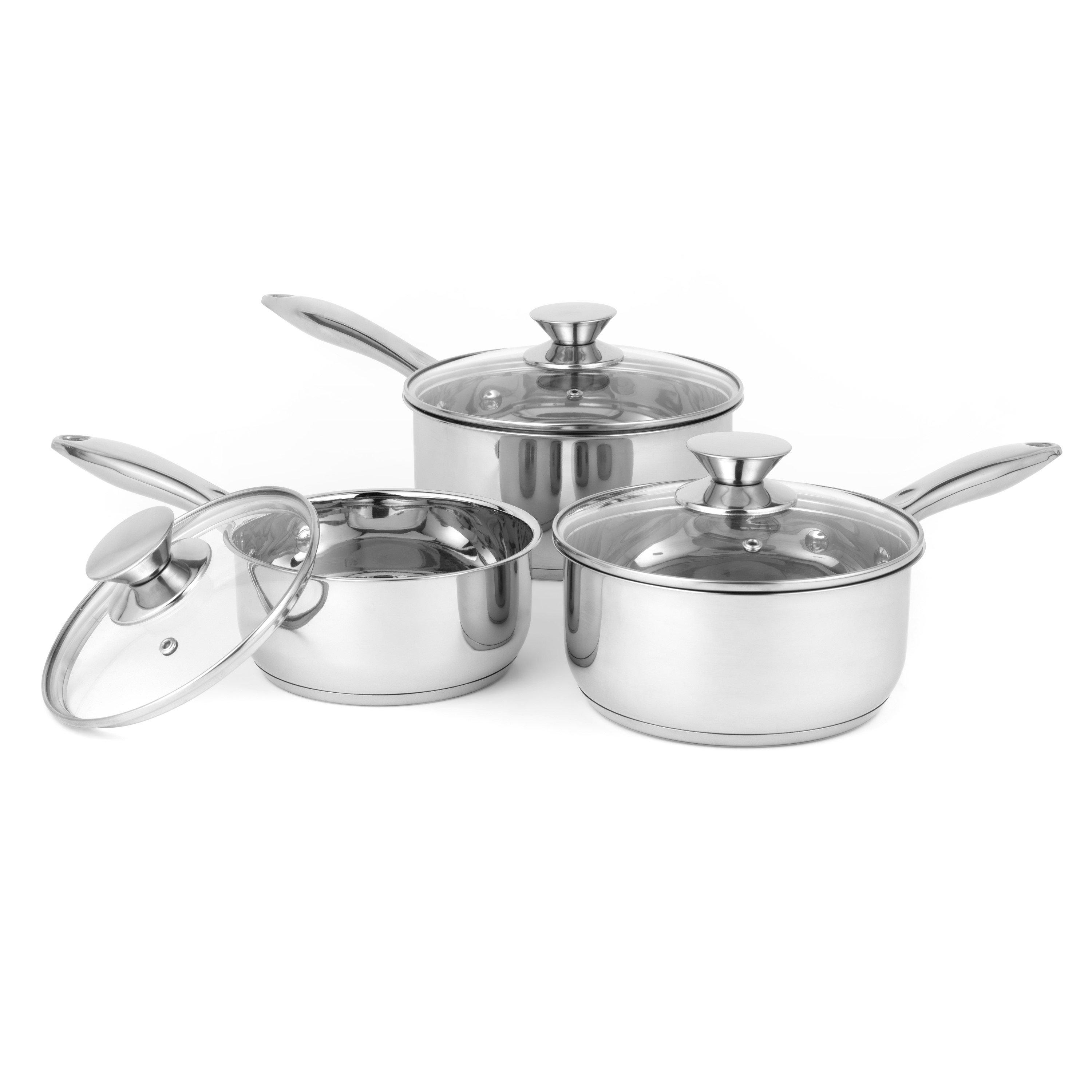 Silver - Russell Hobbs - 3pc Classic Pan Set - 1