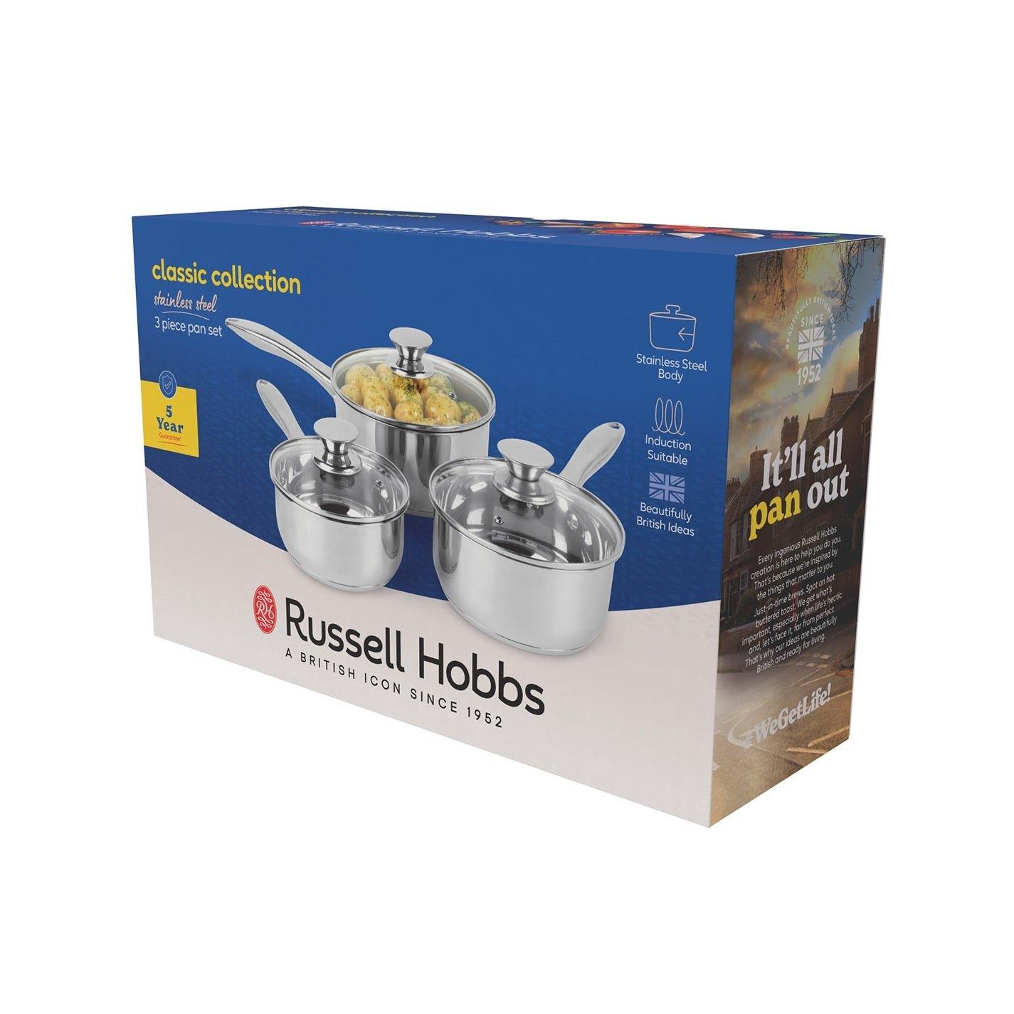 Silver - Russell Hobbs - 3pc Classic Pan Set - 2