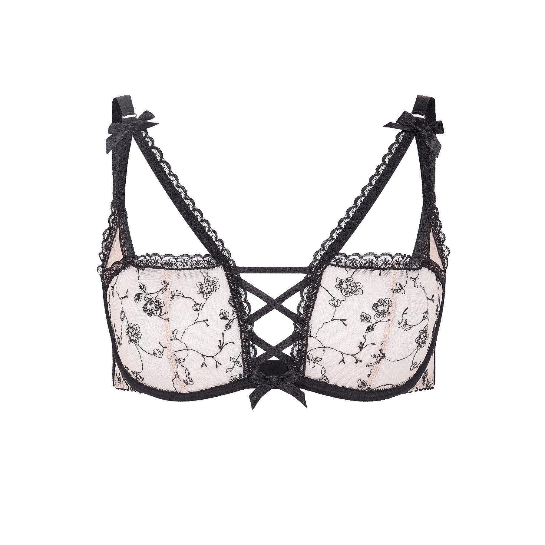 Baby Pink/Black - Agent Provocateur - ROSALEEN High Apex Underwired Bra - 3