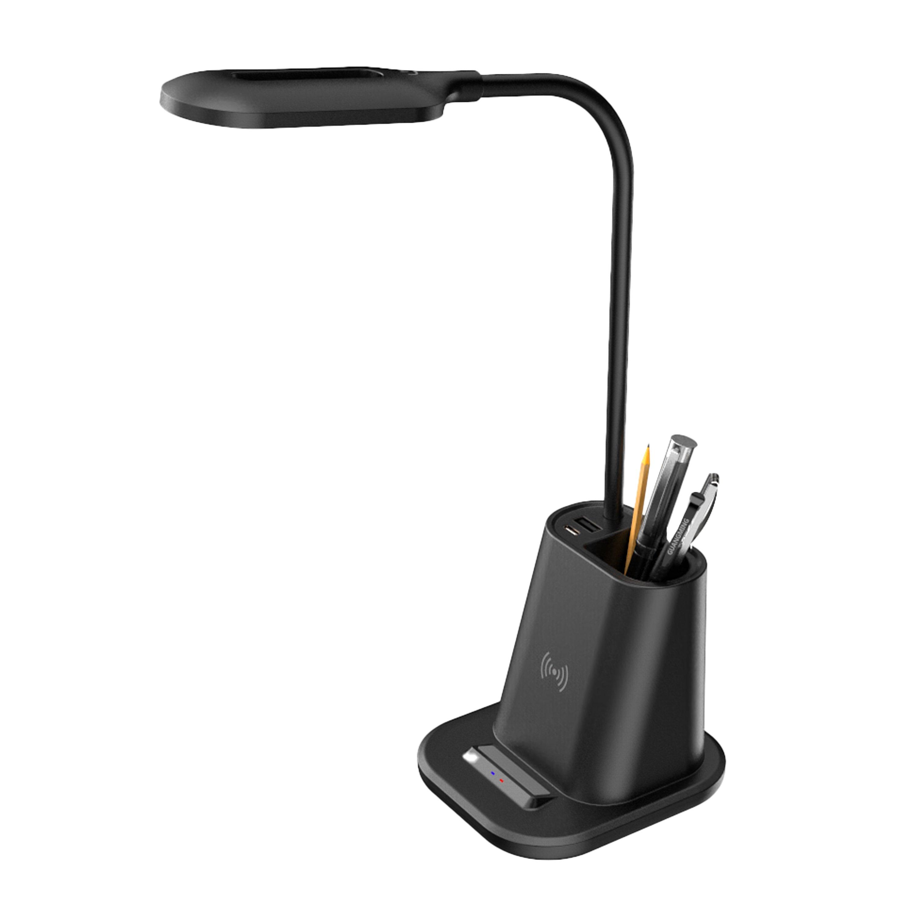Black - Ingenious - RED5 Wireless Charging Desk Lamp & Tidy - 4