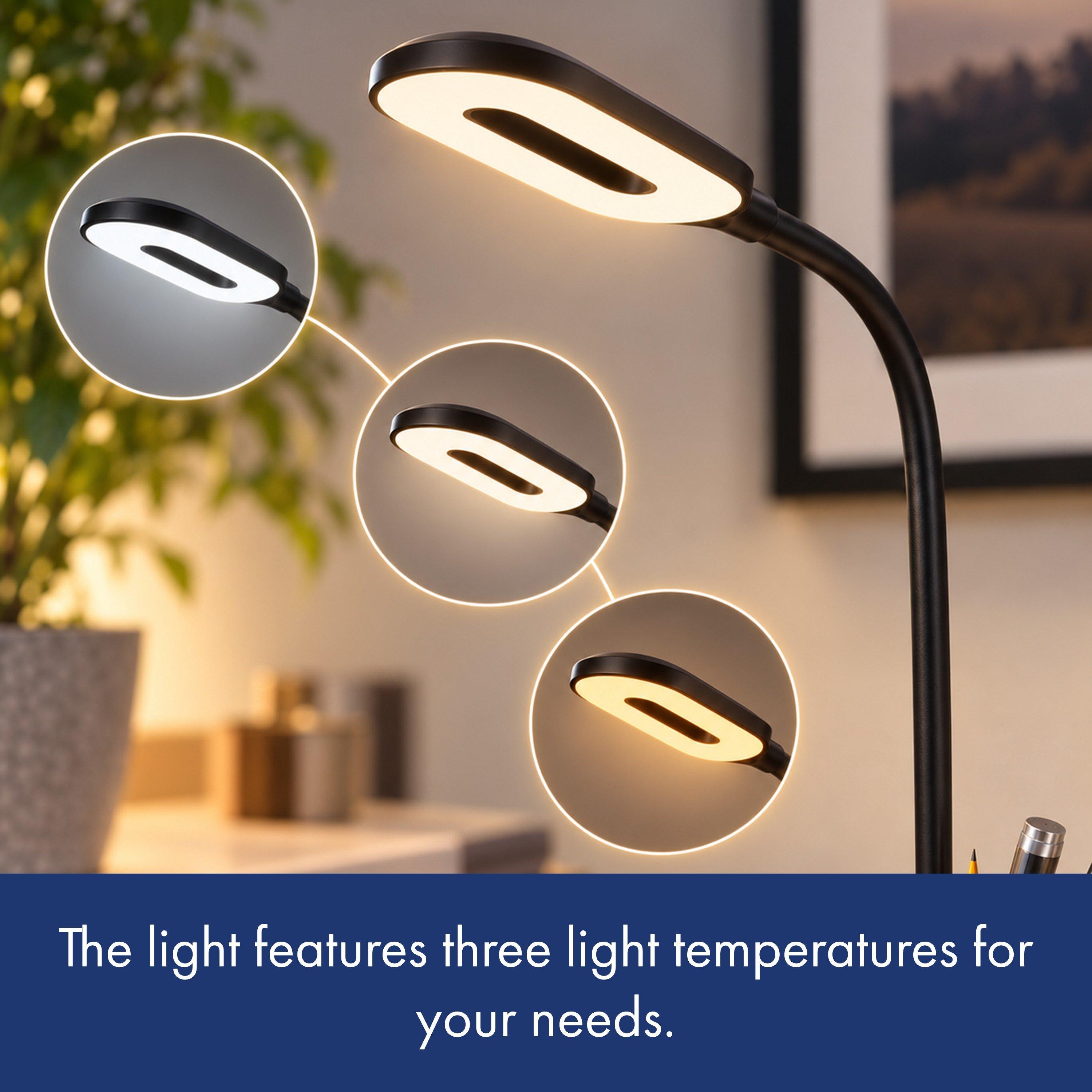 Black - Ingenious - RED5 Wireless Charging Desk Lamp & Tidy - 9