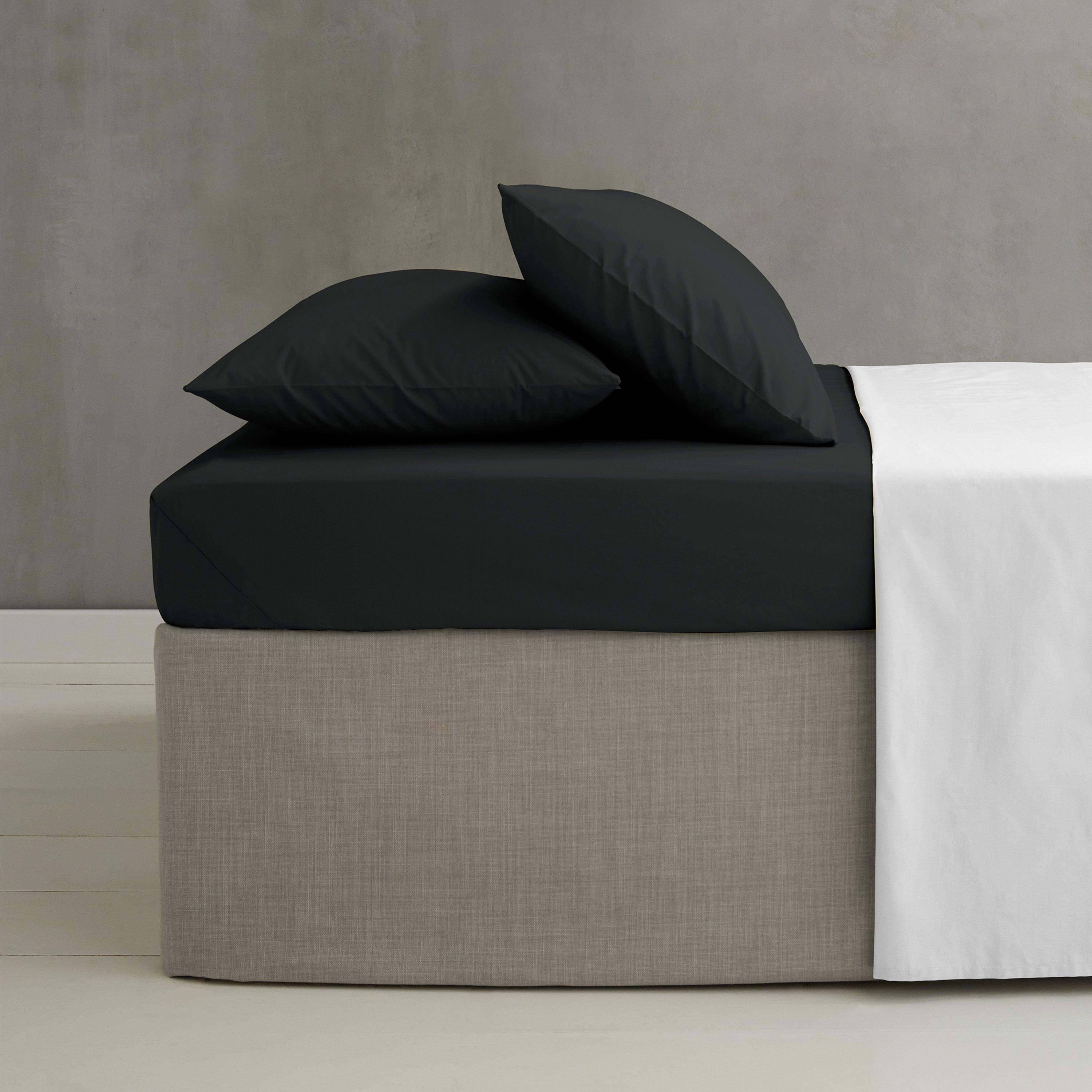 Catherine Lansfield Easy Iron Percale Combed Extra Deep Fitted Sheet - Black - King - Image 3