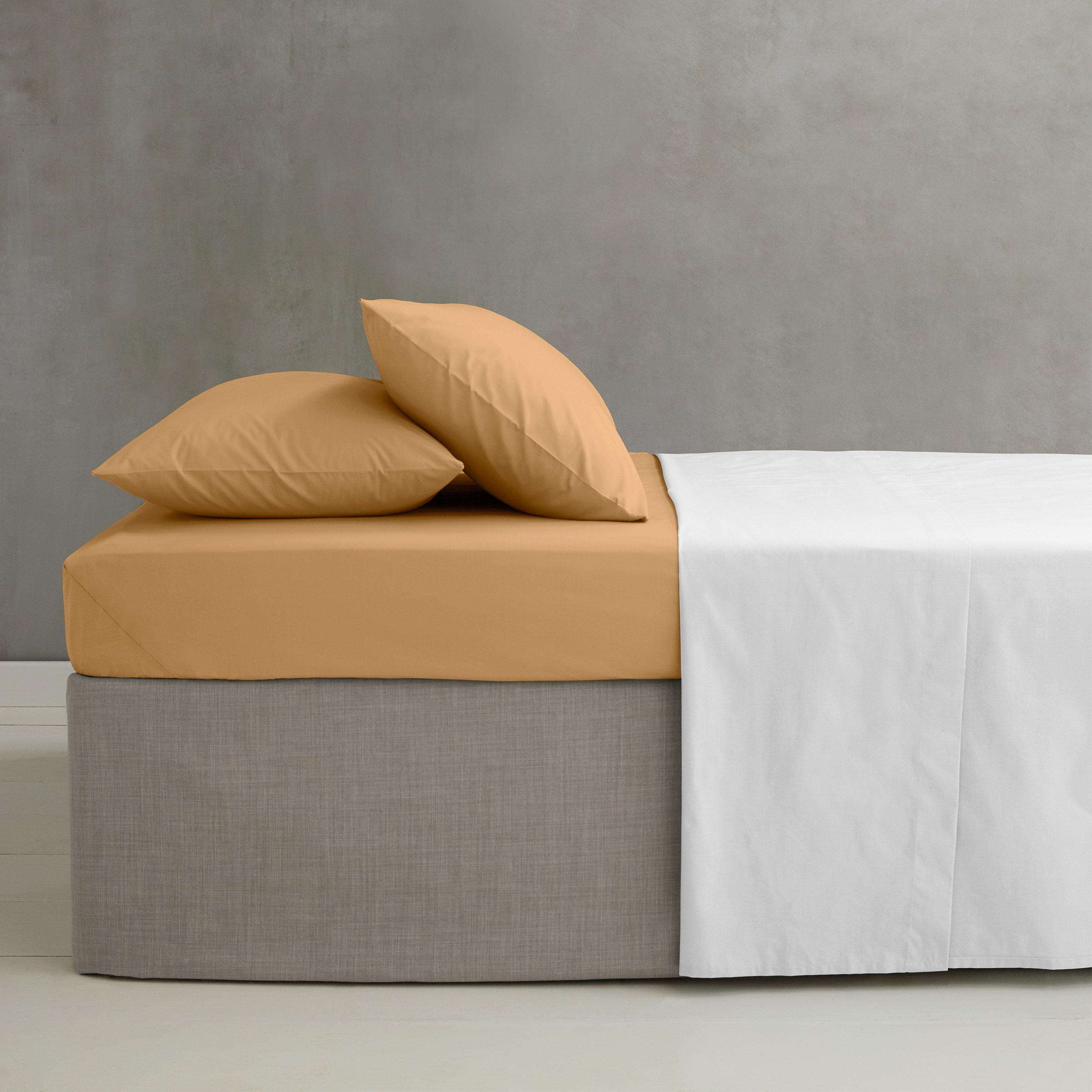 Catherine Lansfield  Easy Iron Percale Combed Extra Deep Fitted Sheet - Caramel - Double