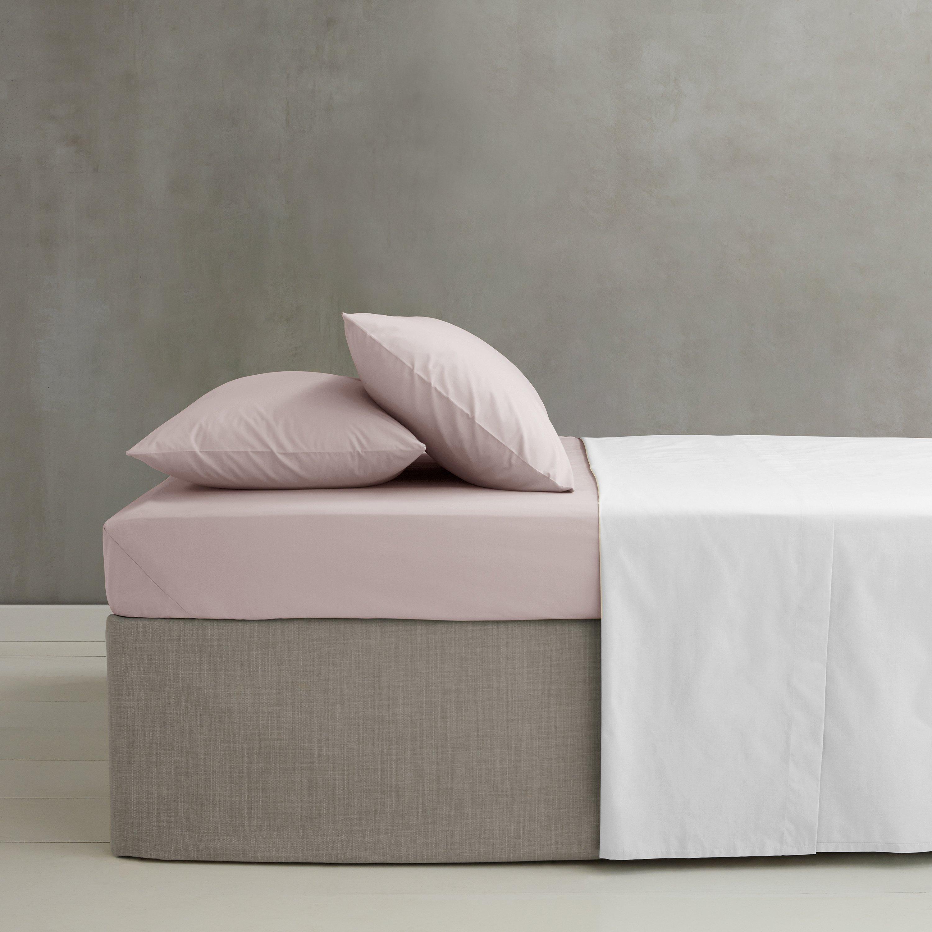 Catherine Lansfield Unisex Pink Easy Iron 180 Thread Count Polycotton Percale 35Cm Depth Fitted Sheet In | Size: King Fitted - Image 5
