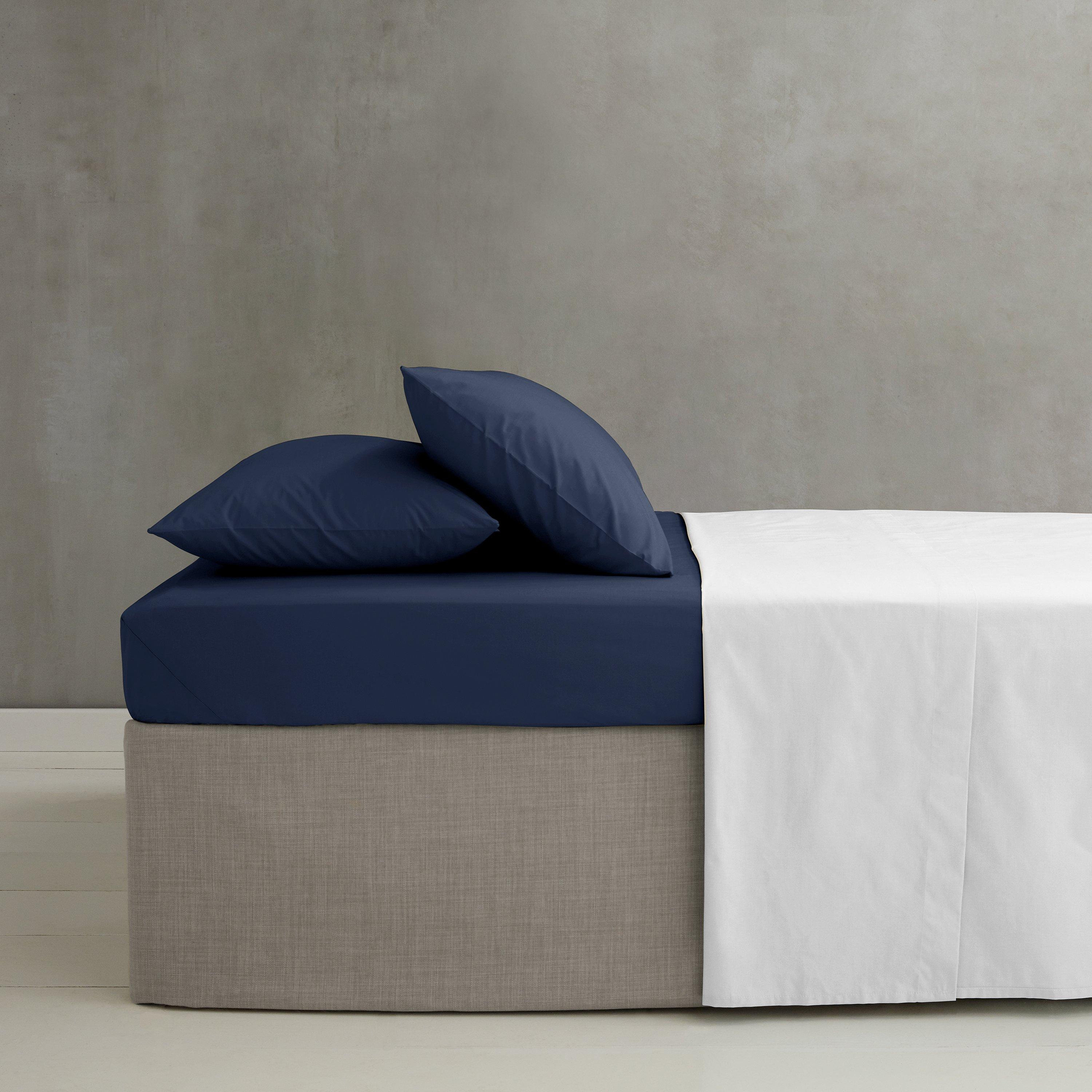 Catherine Lansfield Easy Iron Percale Combed Extra Deep Fitted Sheet - Navy Blue - Super King - Image 4