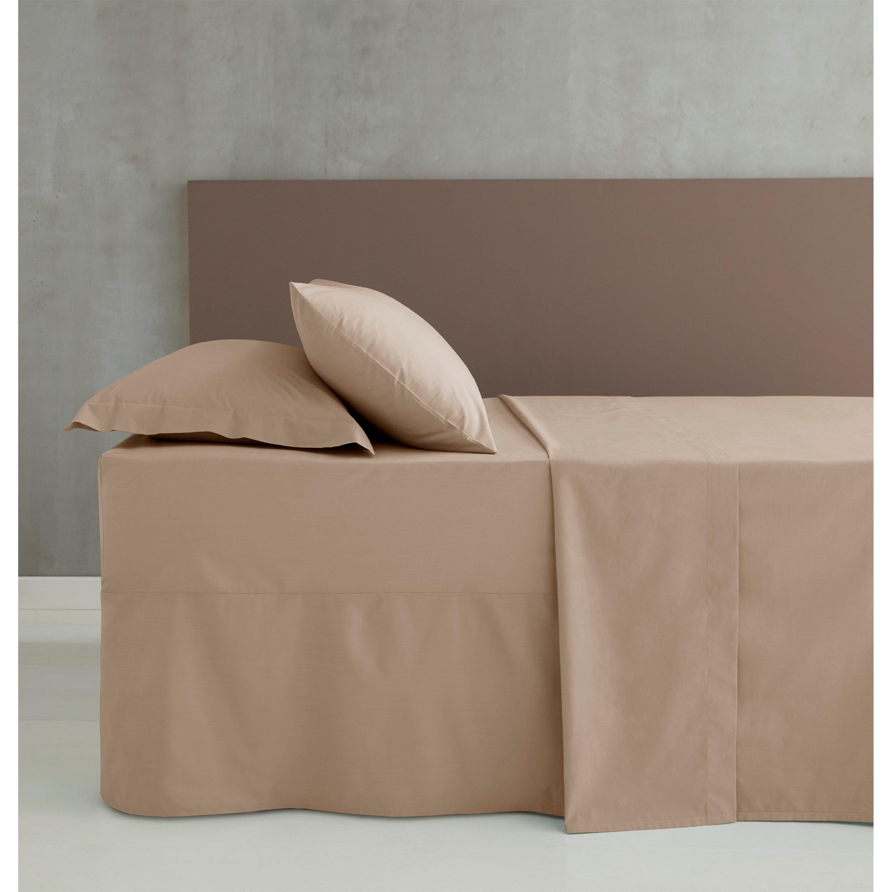 Catherine Lansfield  Easy Iron Percale Combed Extra Deep Fitted Sheet - Natural - Double