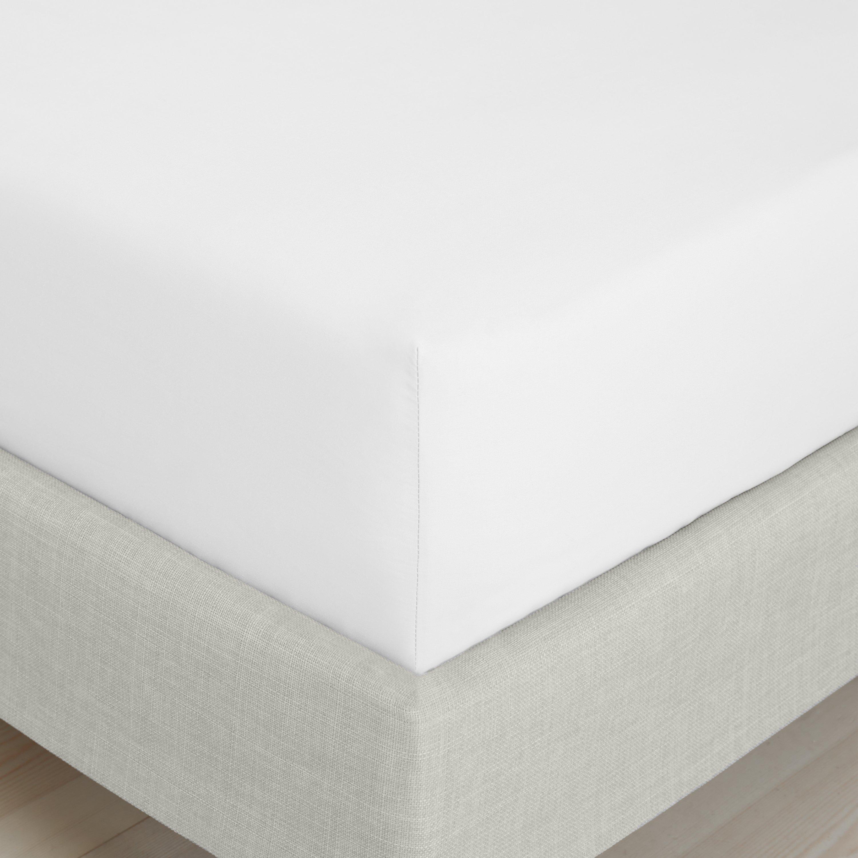 Bianca  200Tc Cotton Percale Extra Deep Fitted Sheet - White - King