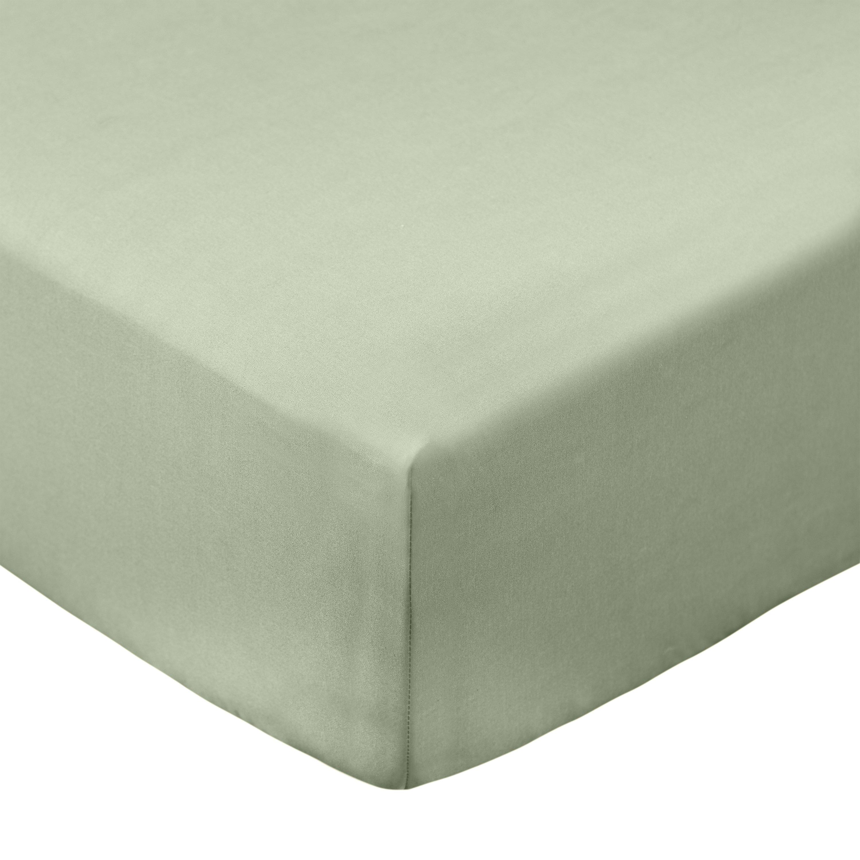 Sage Green - Bianca - 200TC Cotton Percale Extra Deep Fitted Sheet - 5