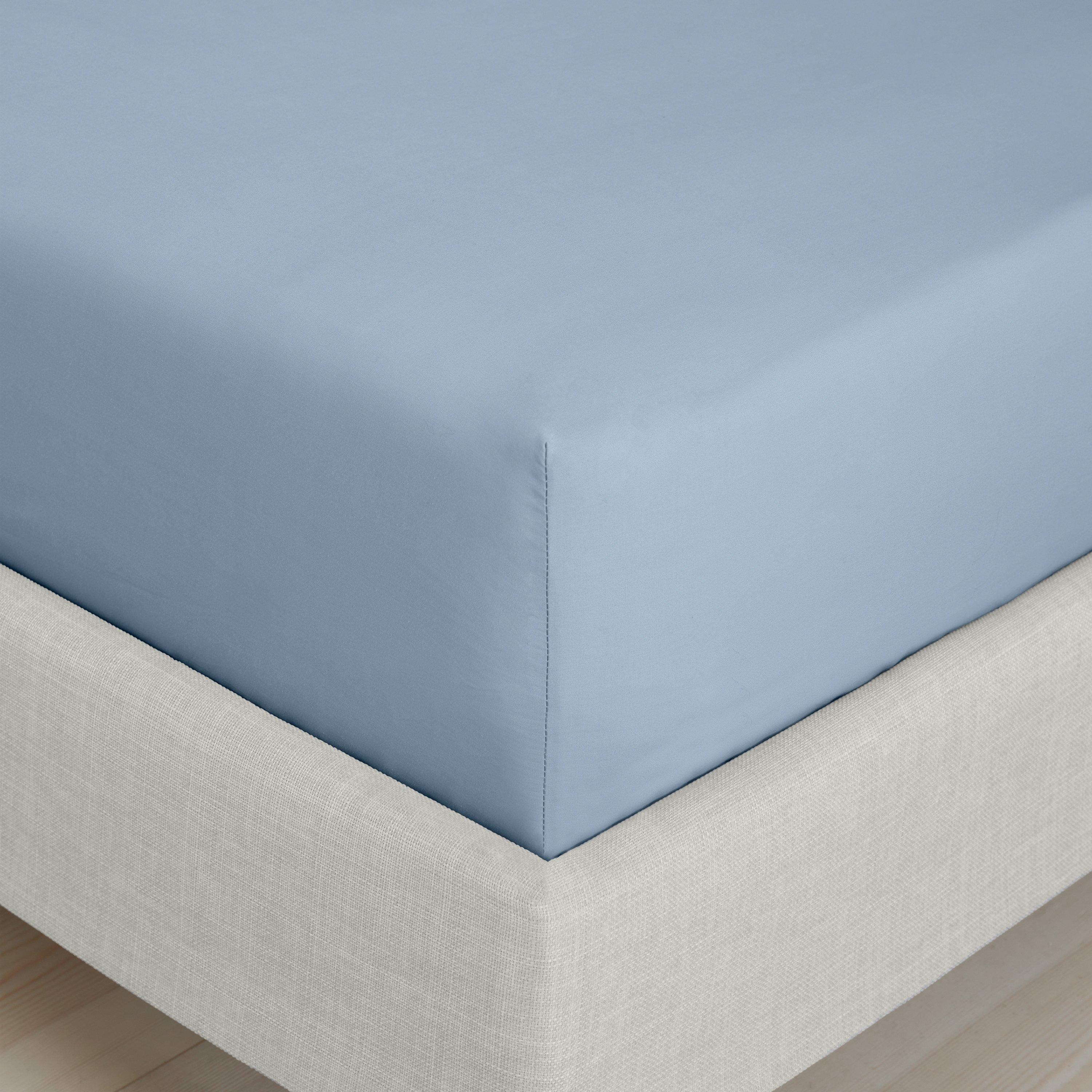 Bianca  200Tc Cotton Percale Extra Deep Fitted Sheet - Blue - King
