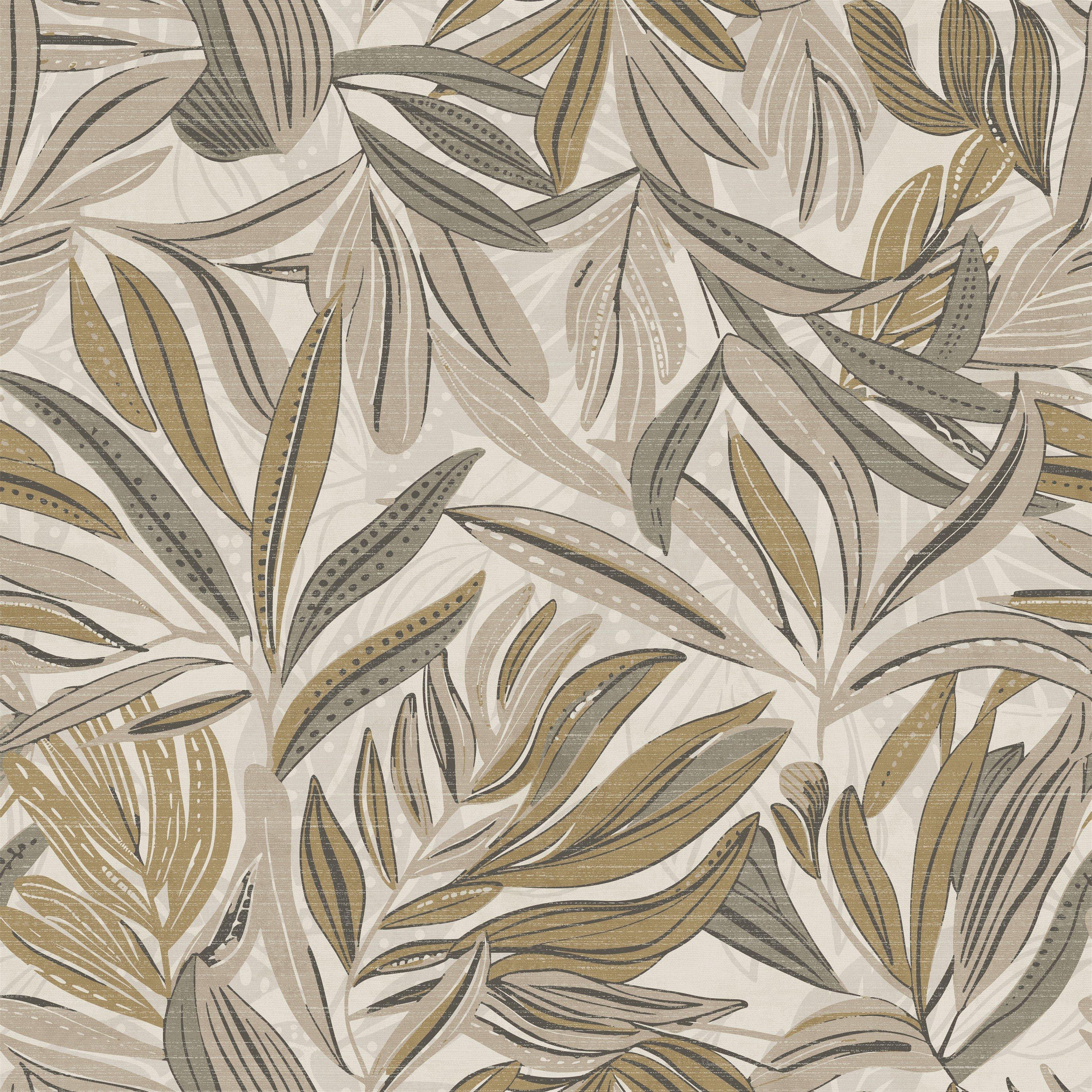 Arthouse  Graphic Tropical Leaf Wallpaper Neutral