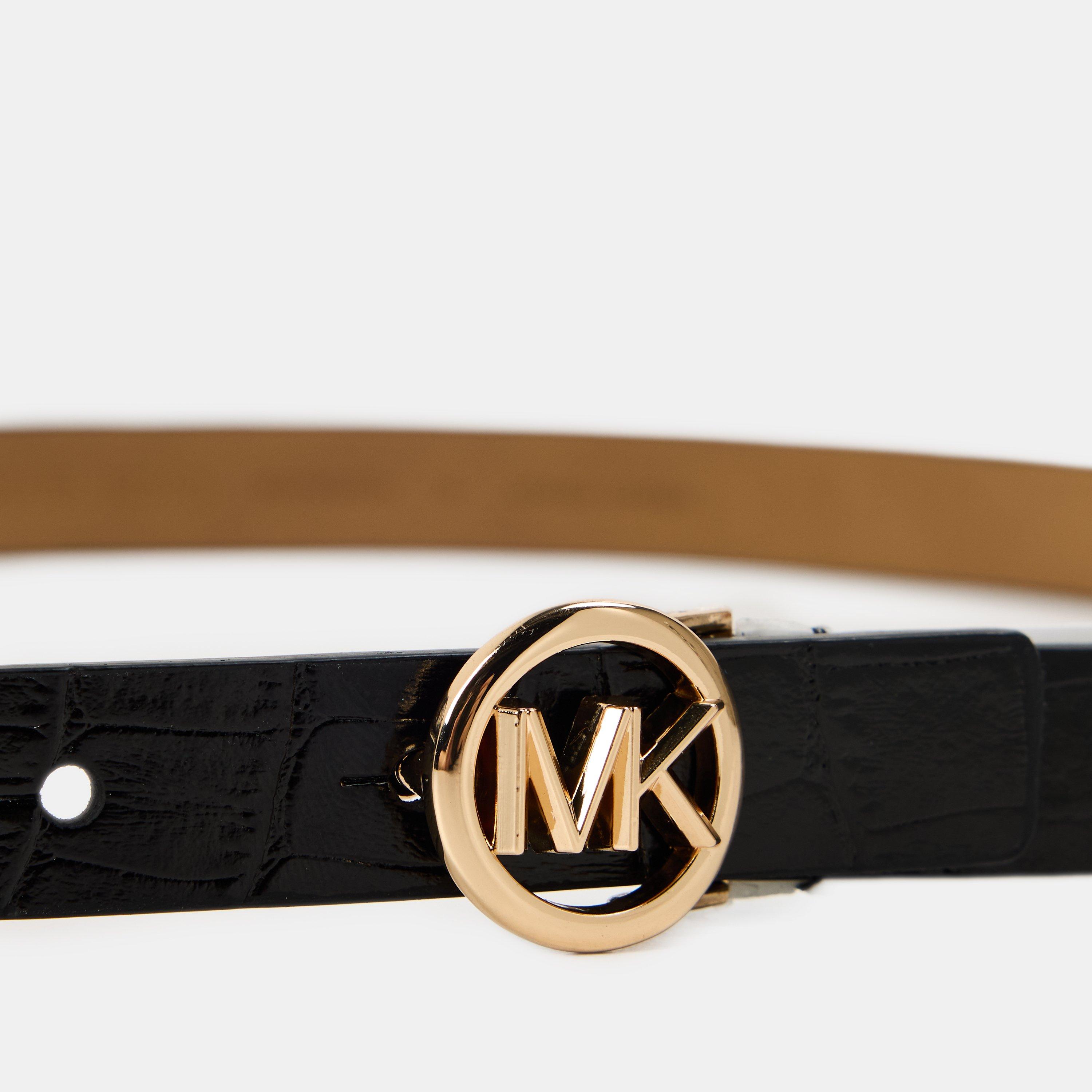 BLACK/GOLD - MICHAEL Michael Kors - Women's Leather Belt - 4