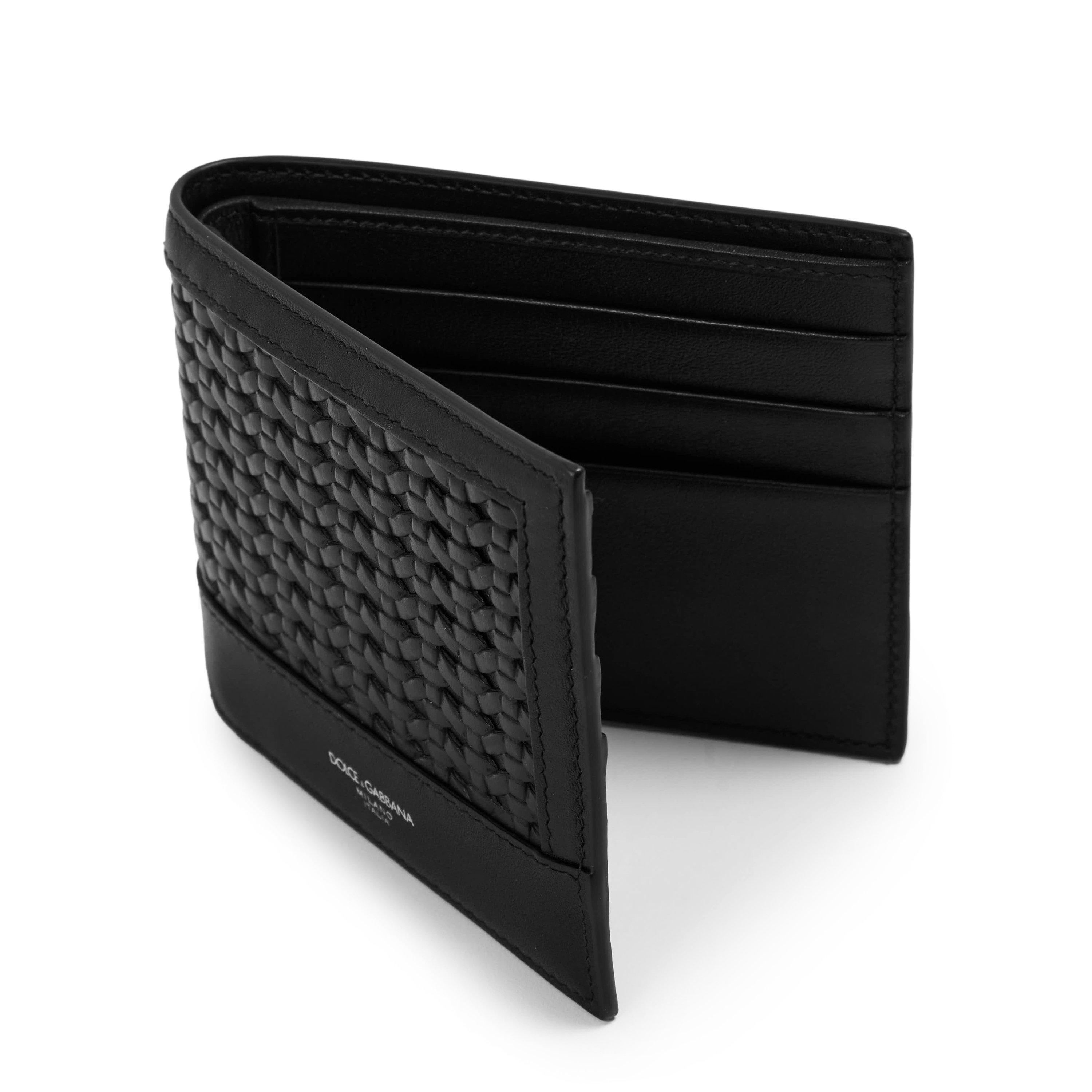 Black - Dolce and Gabbana - Men's Woven Bill Billfold Wallet - 3