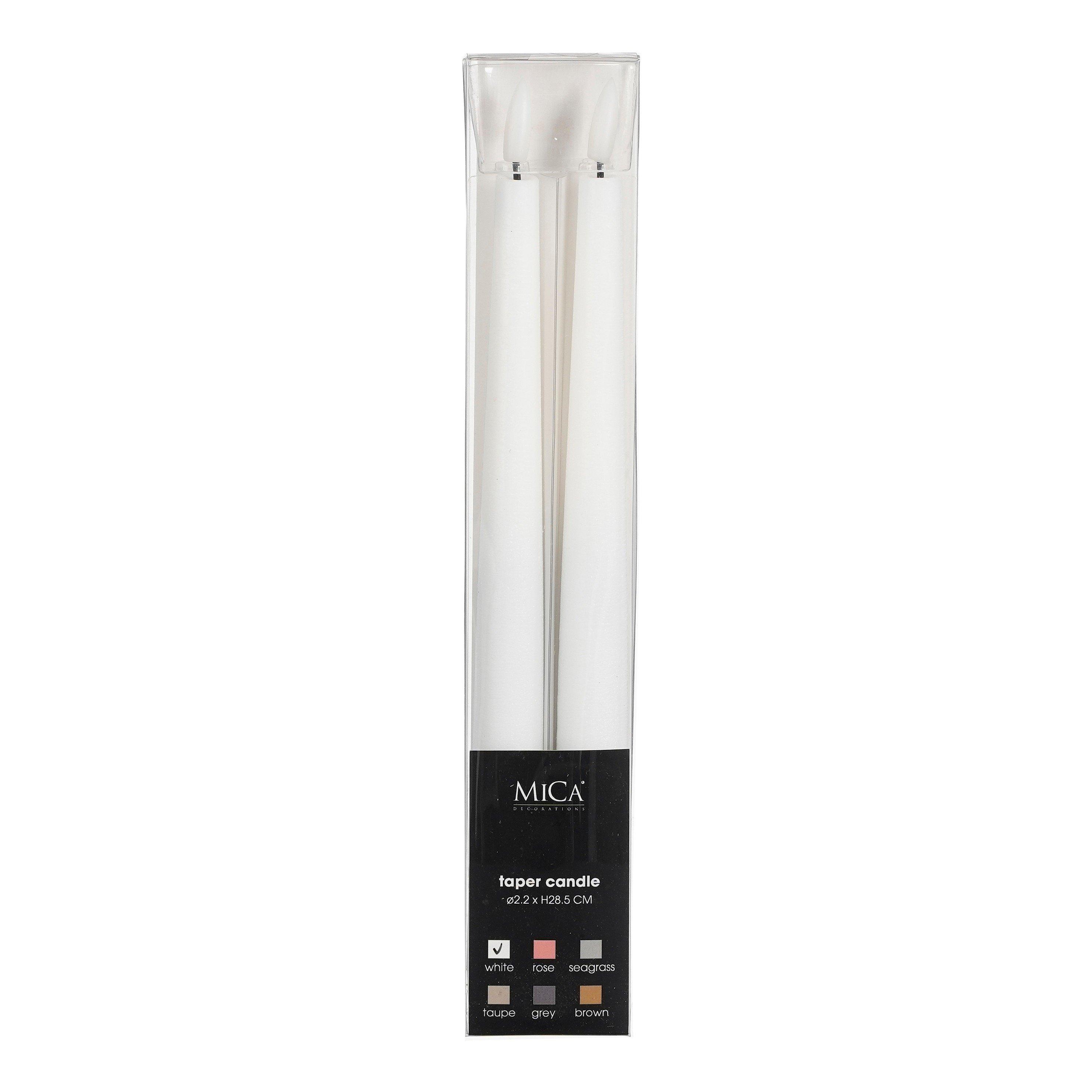 White - Mica - Dinner Candle LED - 2