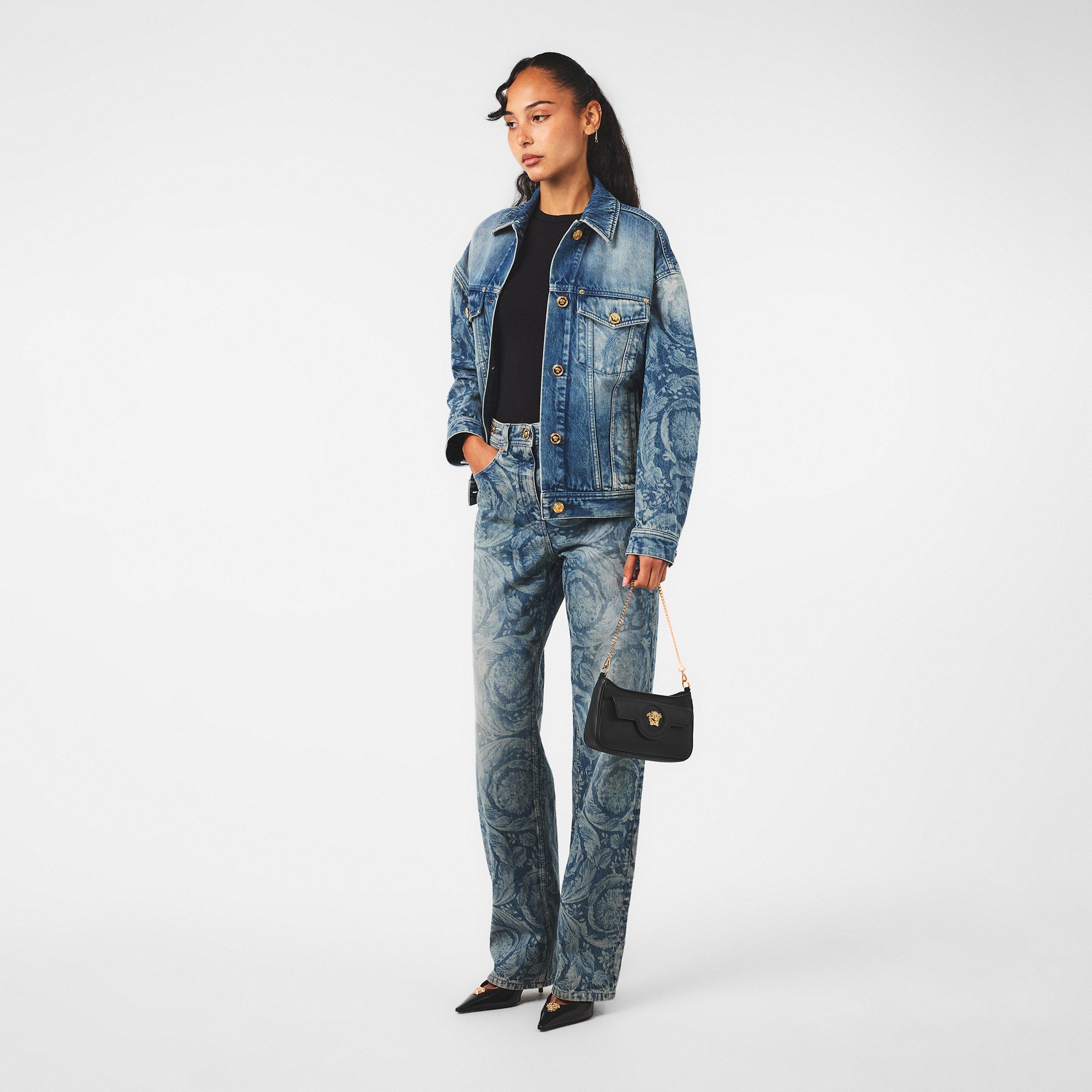 Black/Gold - Versace - Women's Crossbody Bag - 6