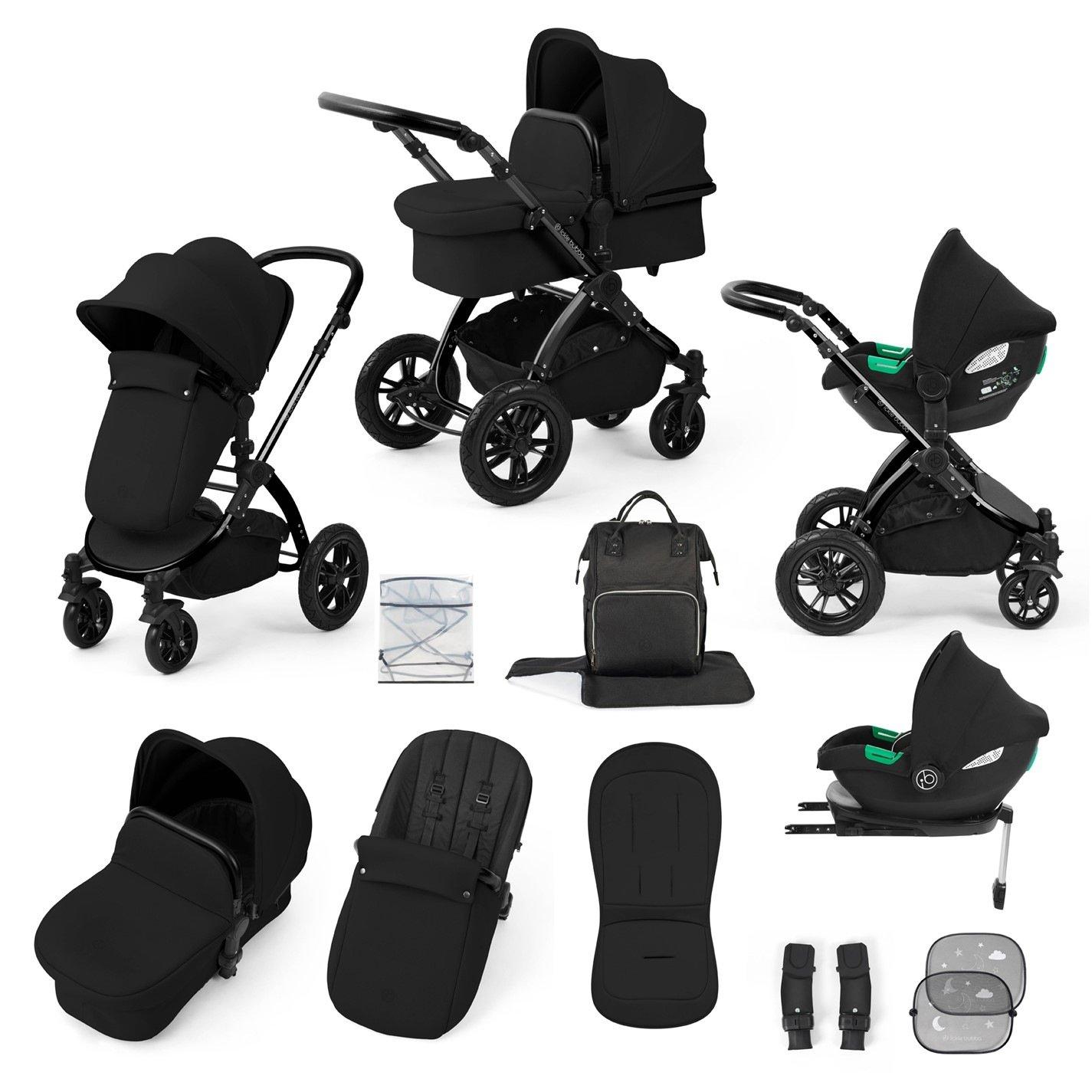 Ickle Bubba  Newborn Stomp Luxe All In One I-Size Travel System- Cirrus - Black / Midnigh