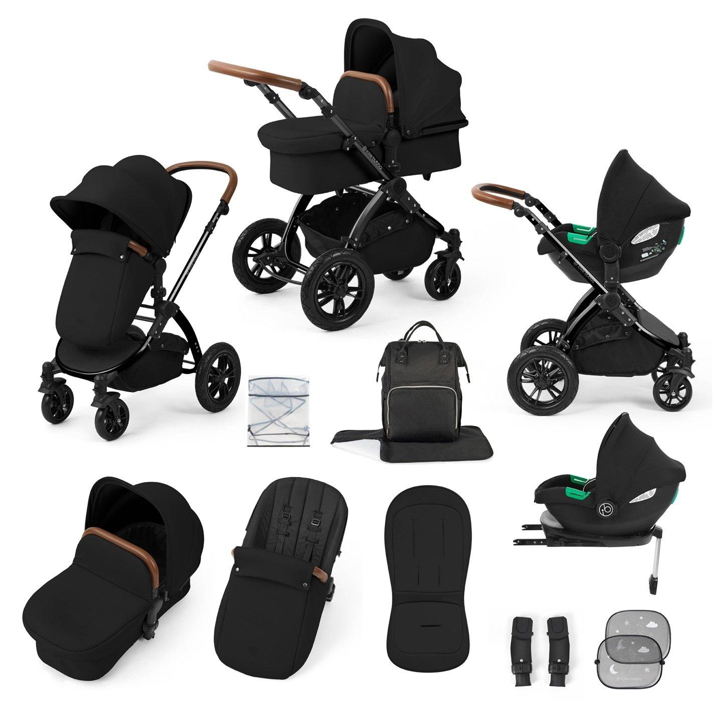 Ickle Bubba  Newborn Stomp Luxe All In One I-Size Travel System- Cirrus - Black / Midnigh