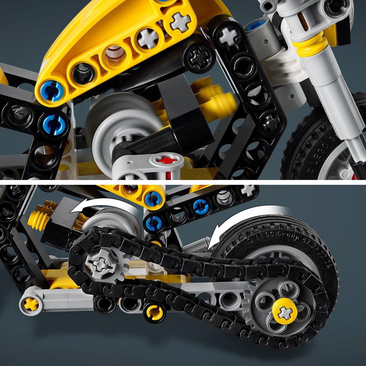 Yellow MCycle - LEGO - Technic Yellow Motorbike Toy Model Kit 42225 - 11