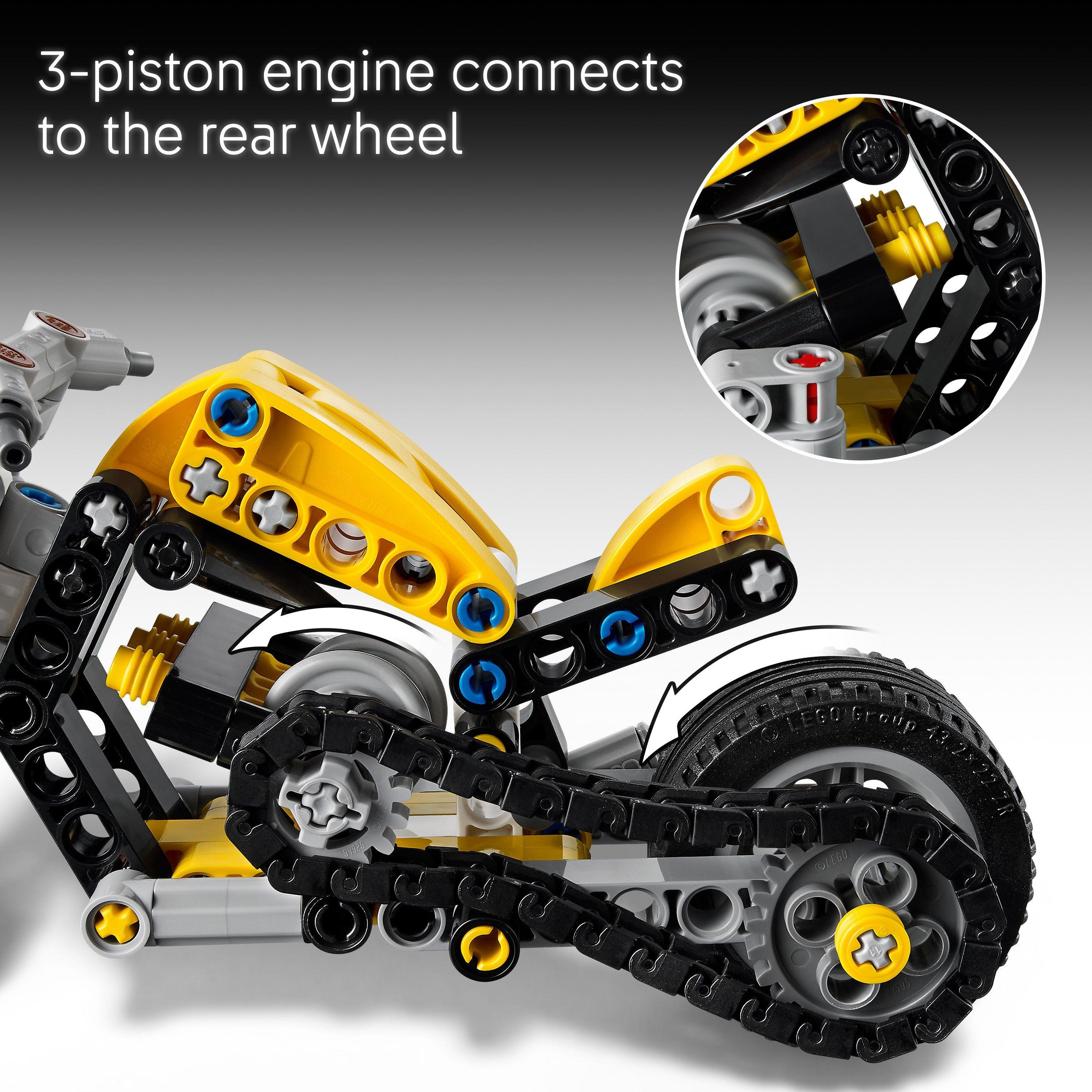 Yellow MCycle - LEGO - Technic Yellow Motorbike Toy Model Kit 42225 - 5