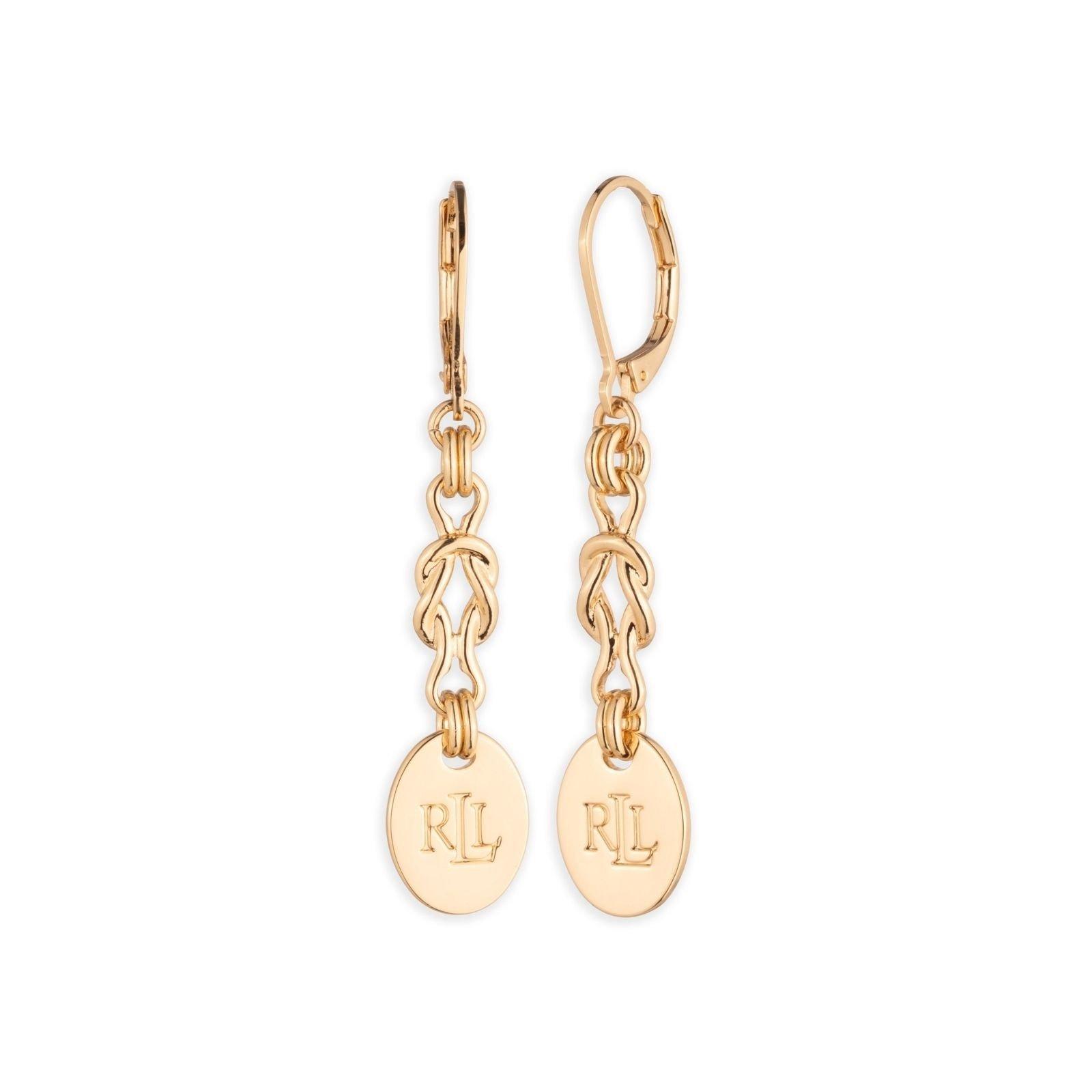 Gld - Ralph Lauren - Lauren Ralph Lauren Gold Knot Drop Earrings - 1
