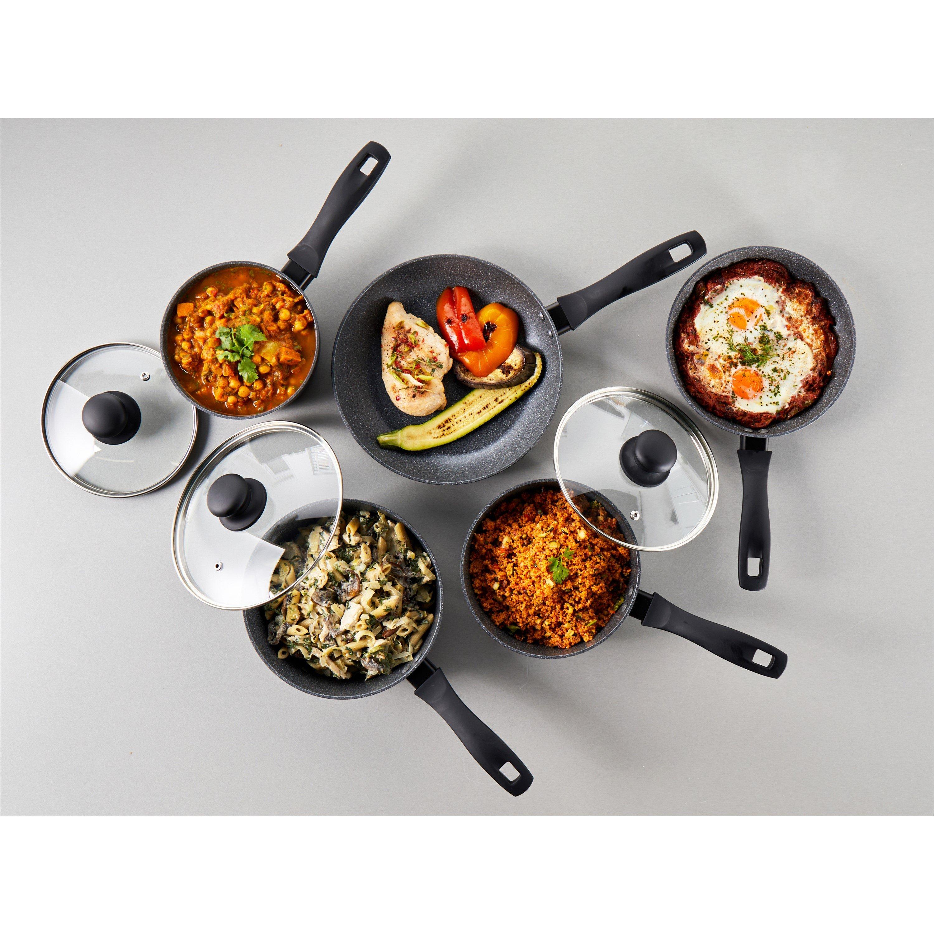 Black - Russell Hobbs - 5pc Marble PanSet 00 - 2