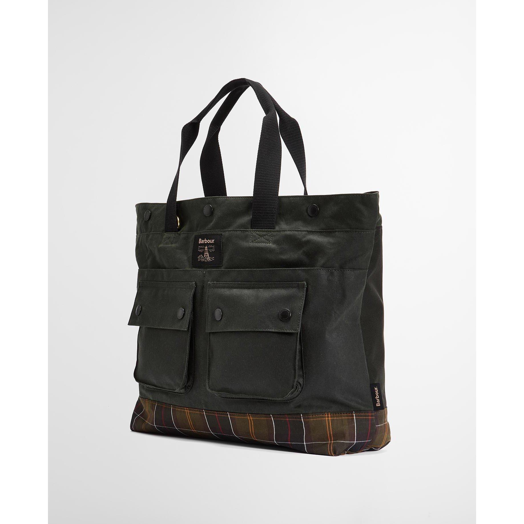 Sage - Barbour - Field Waxed Tote Bag - 10