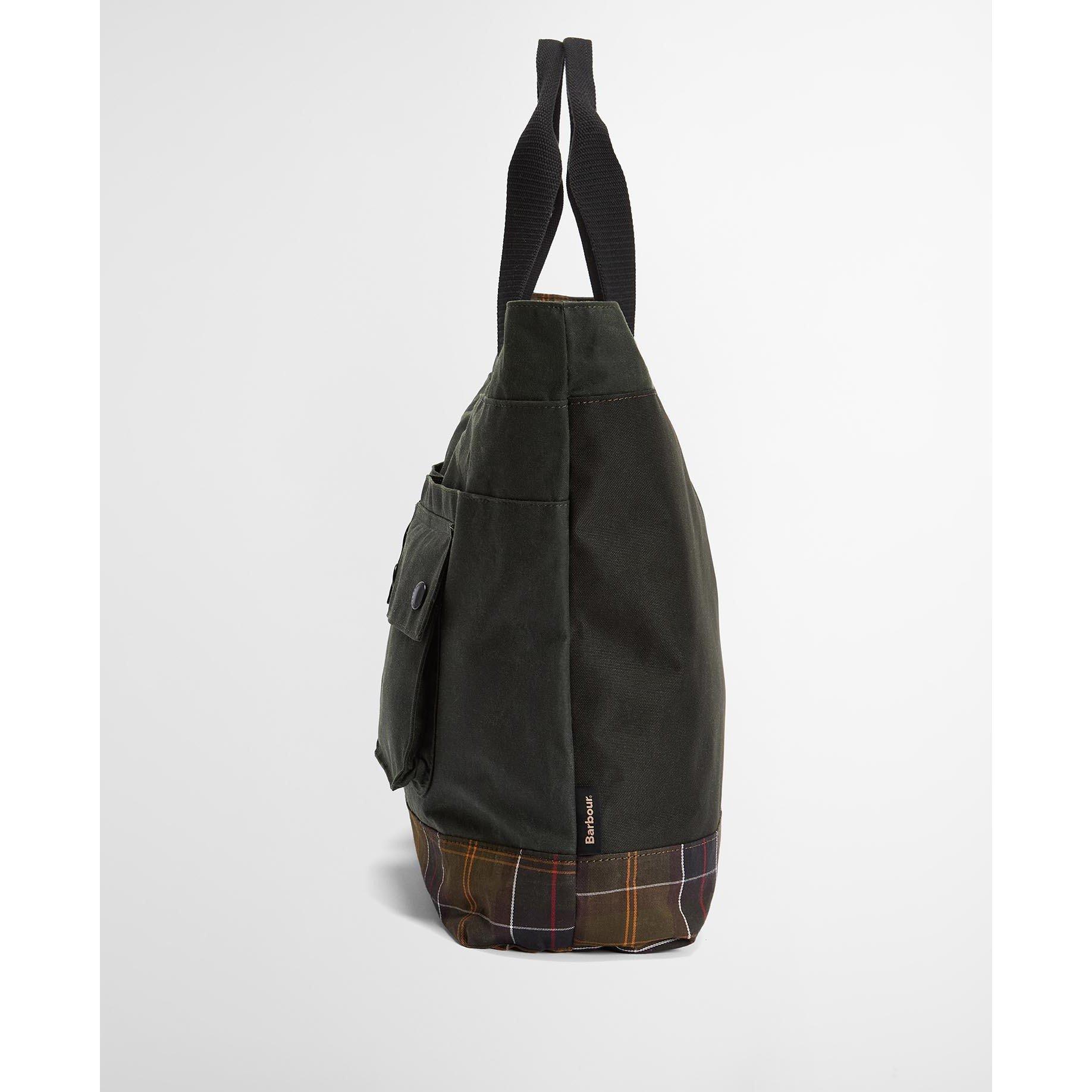 Sage - Barbour - Field Waxed Tote Bag - 3