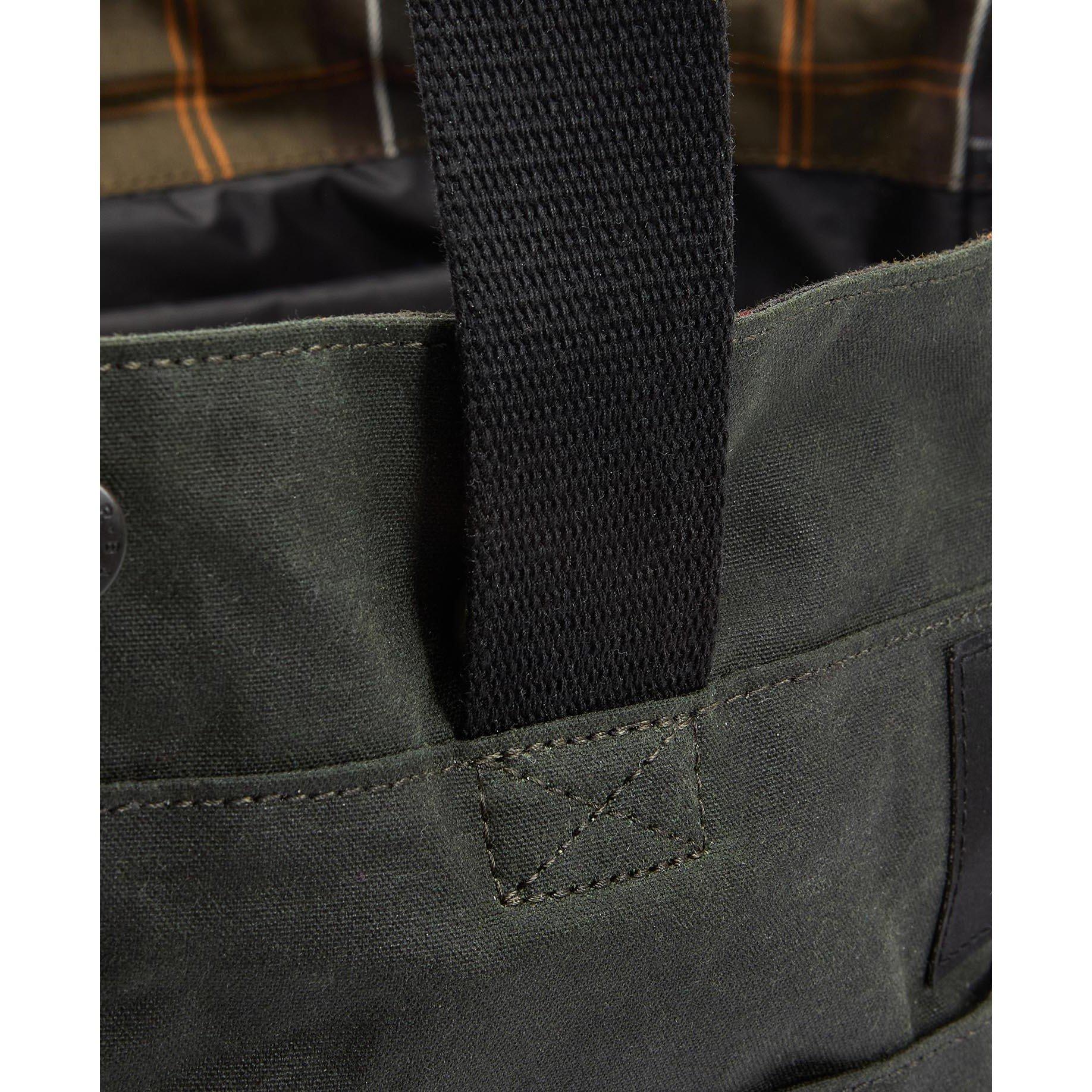 Sage - Barbour - Field Waxed Tote Bag - 6