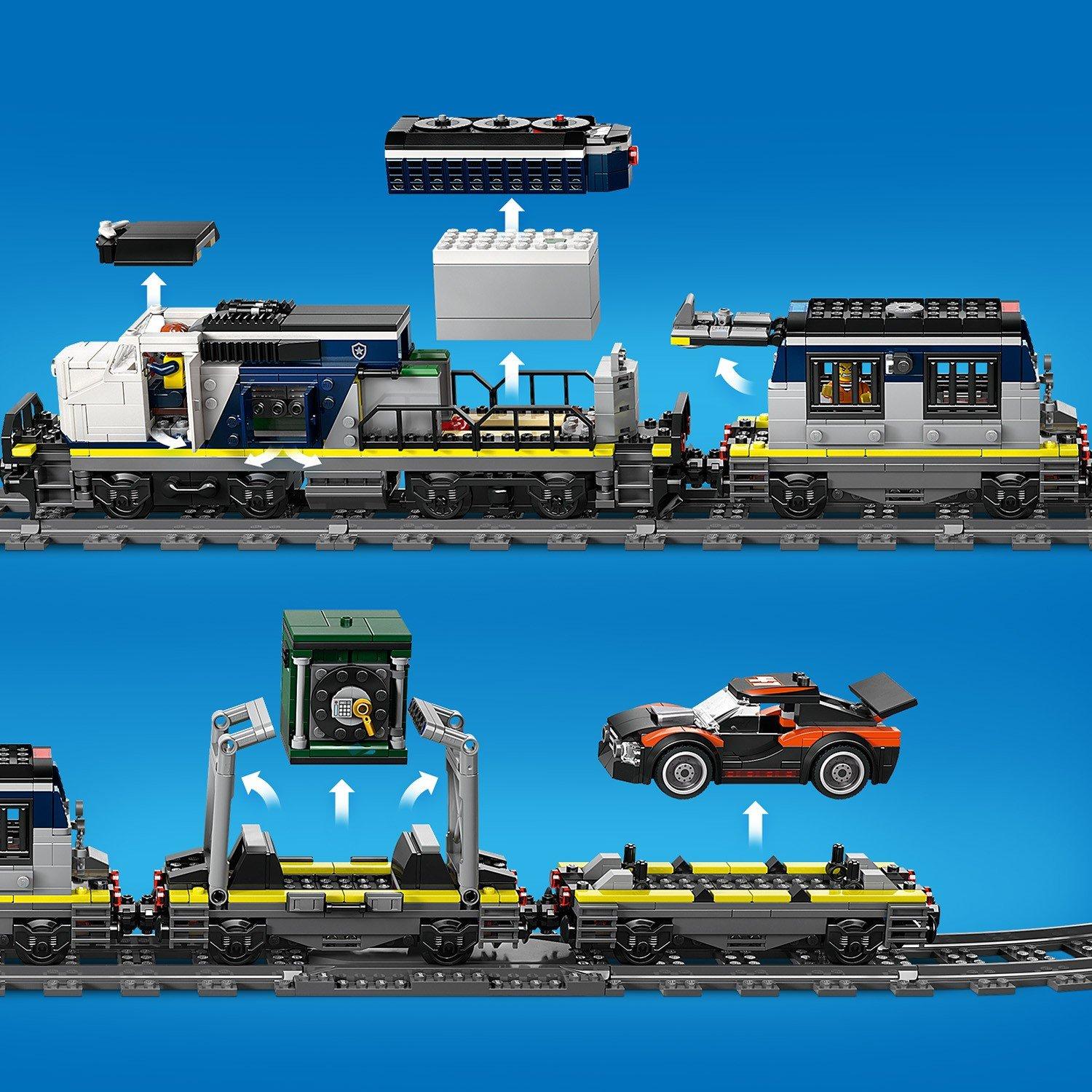 Police Train - LEGO - City Police Train Heist - Toy Train Set for kids 60508 - 12