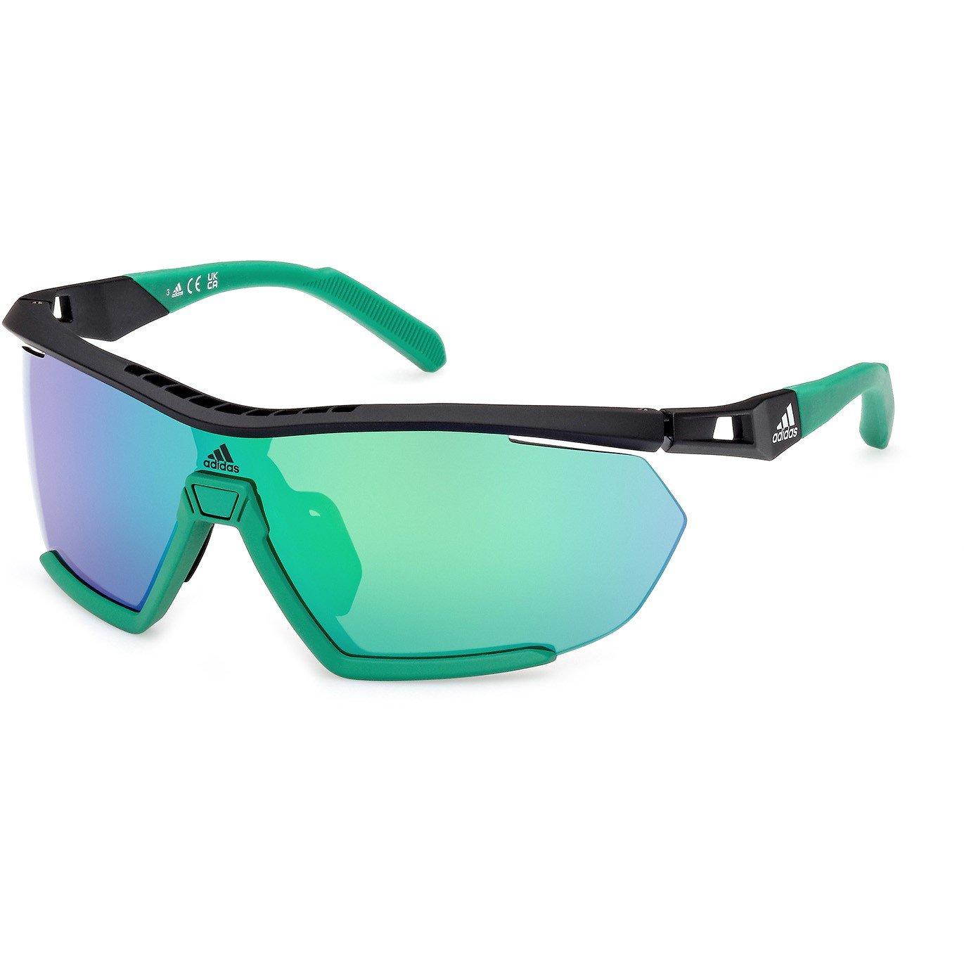 Black/Green - adidas - Adults Injected Sports Running Sunglasses - 1