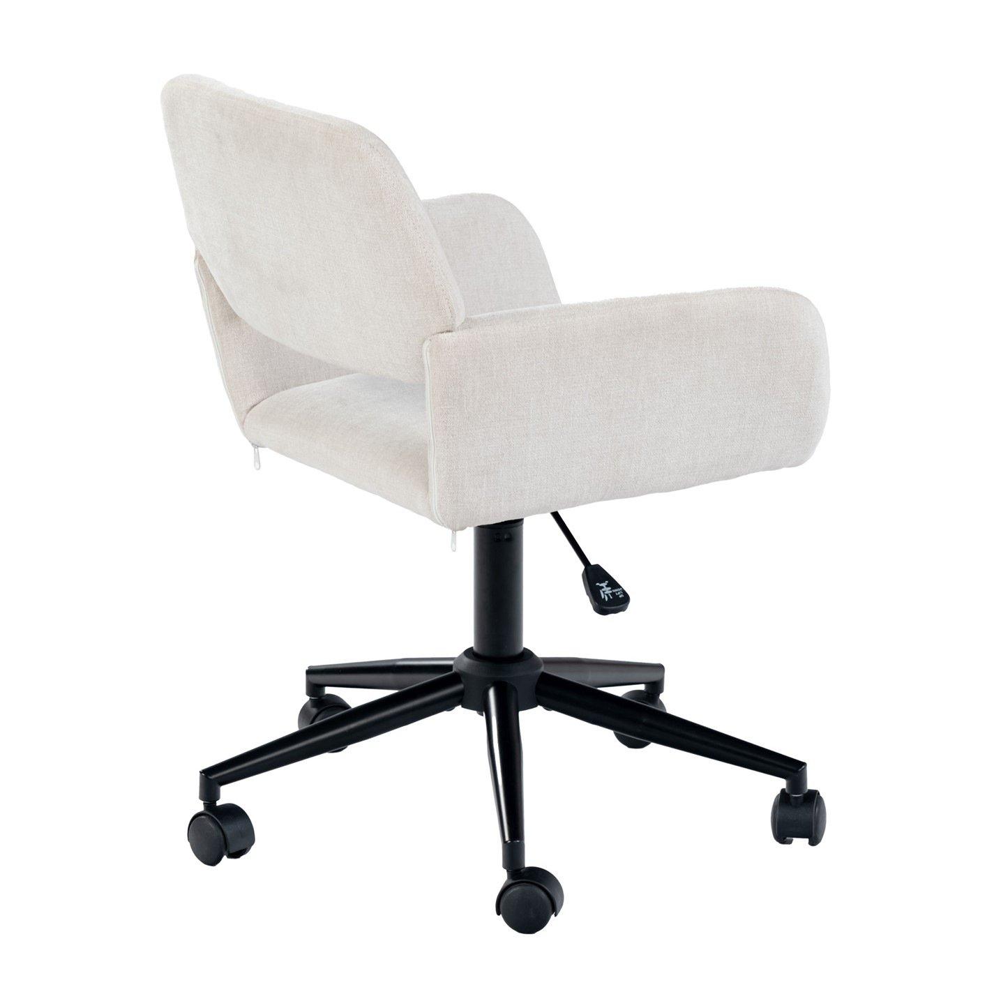Beige - Jack Wills - Chair Fabric Height Adjustable Swivel Chair Ergonomic Office Chair with Armrest - 4
